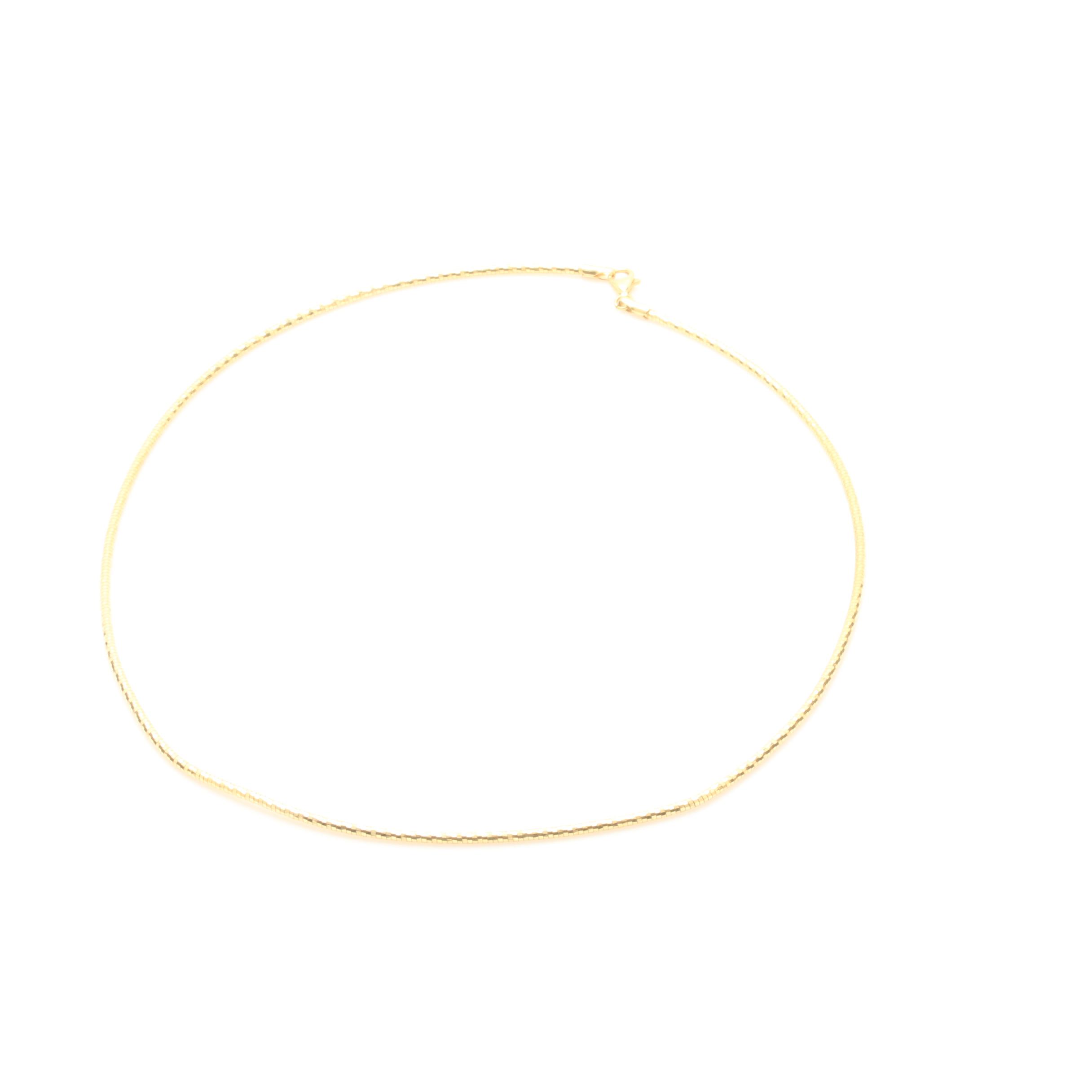 14K Yellow Gold Round Omega Chain Necklace