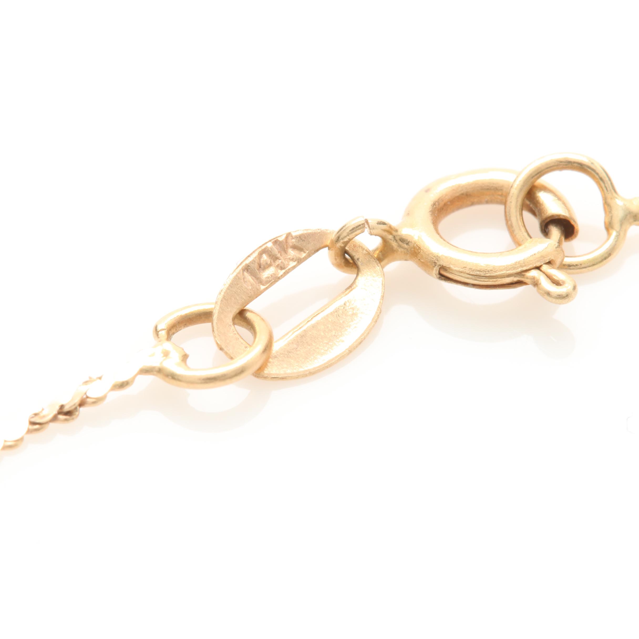 14K Yellow Gold Monogram Pendant Necklace