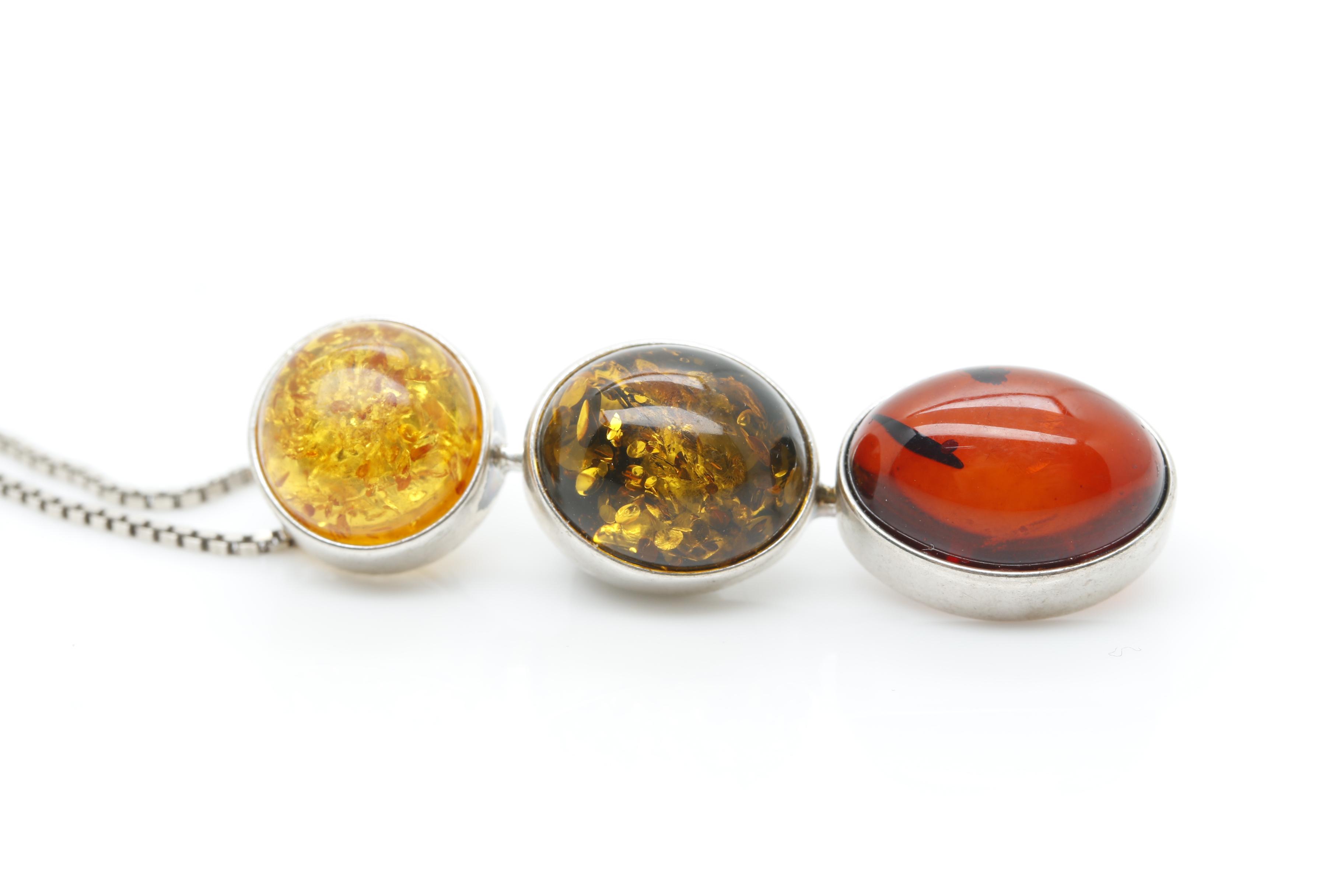 Sterling Silver Amber Jewelry Selection