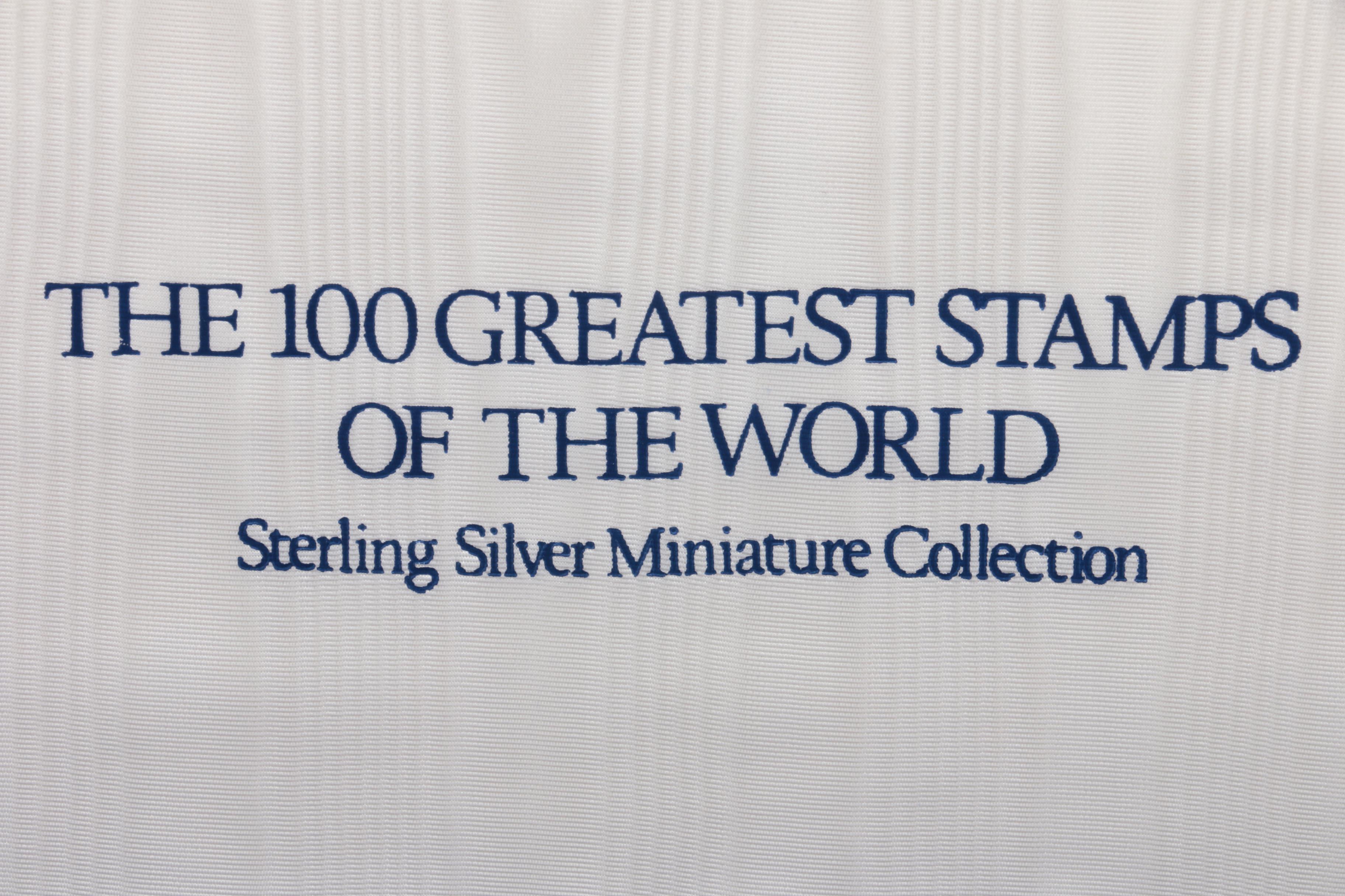 Franklin Mint "100 Greatest Stamps of the World" in Sterling Silver Miniature