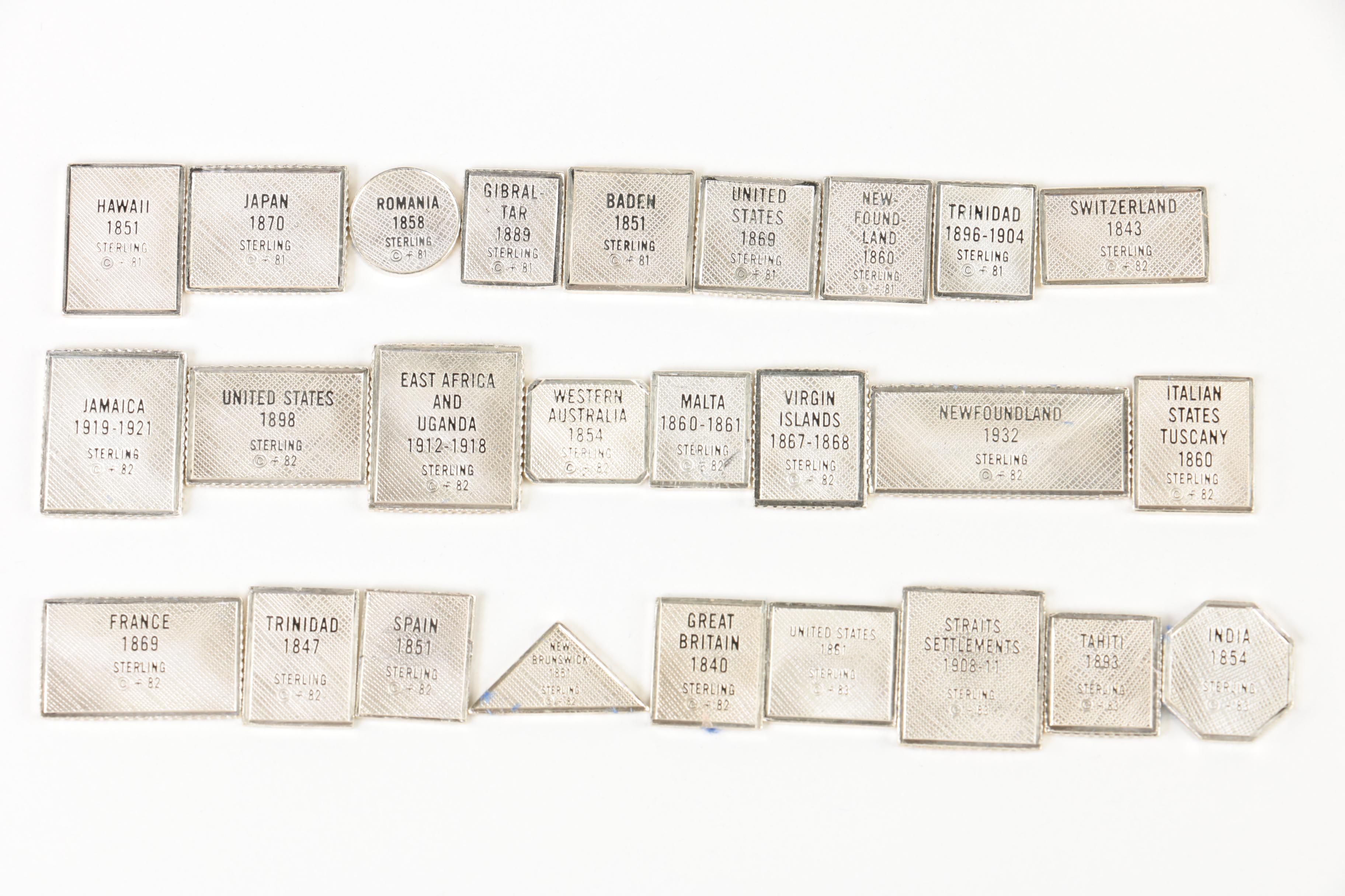 Franklin Mint "100 Greatest Stamps of the World" in Sterling Silver Miniature