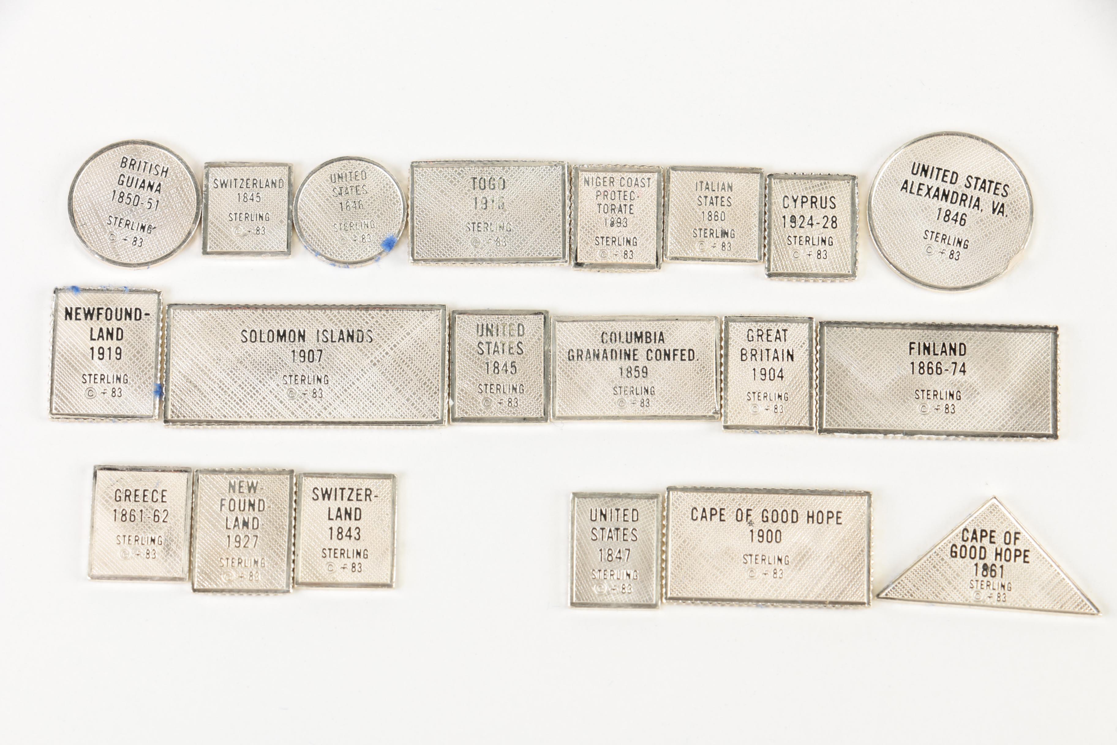 Franklin Mint "100 Greatest Stamps of the World" in Sterling Silver Miniature