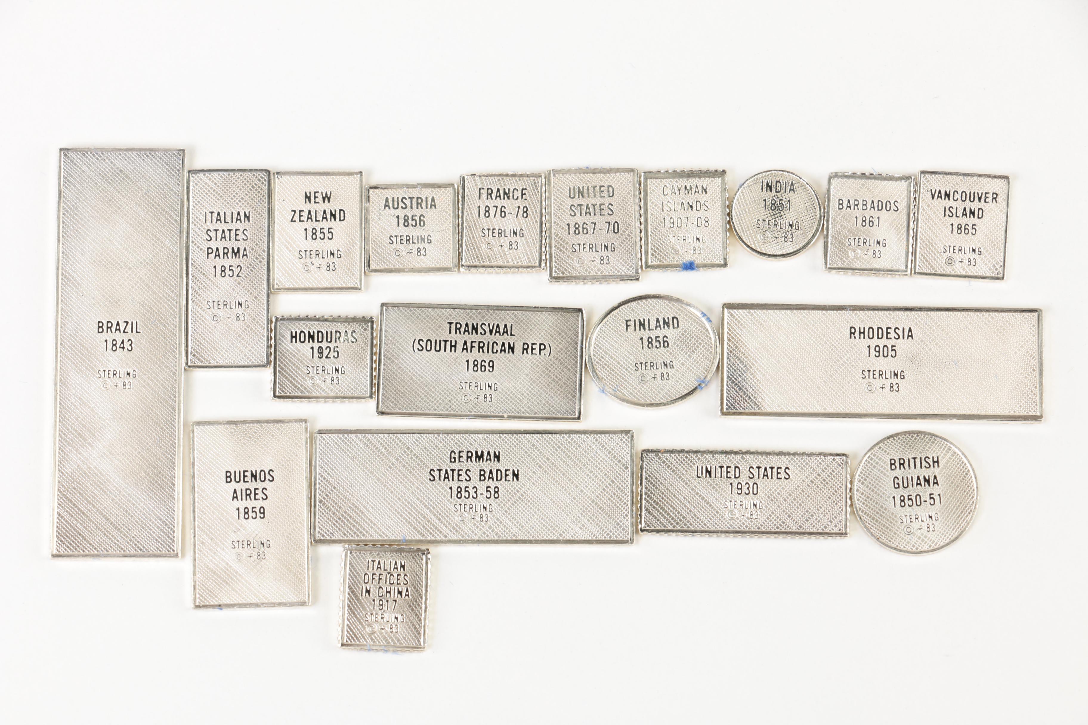 Franklin Mint "100 Greatest Stamps of the World" in Sterling Silver Miniature