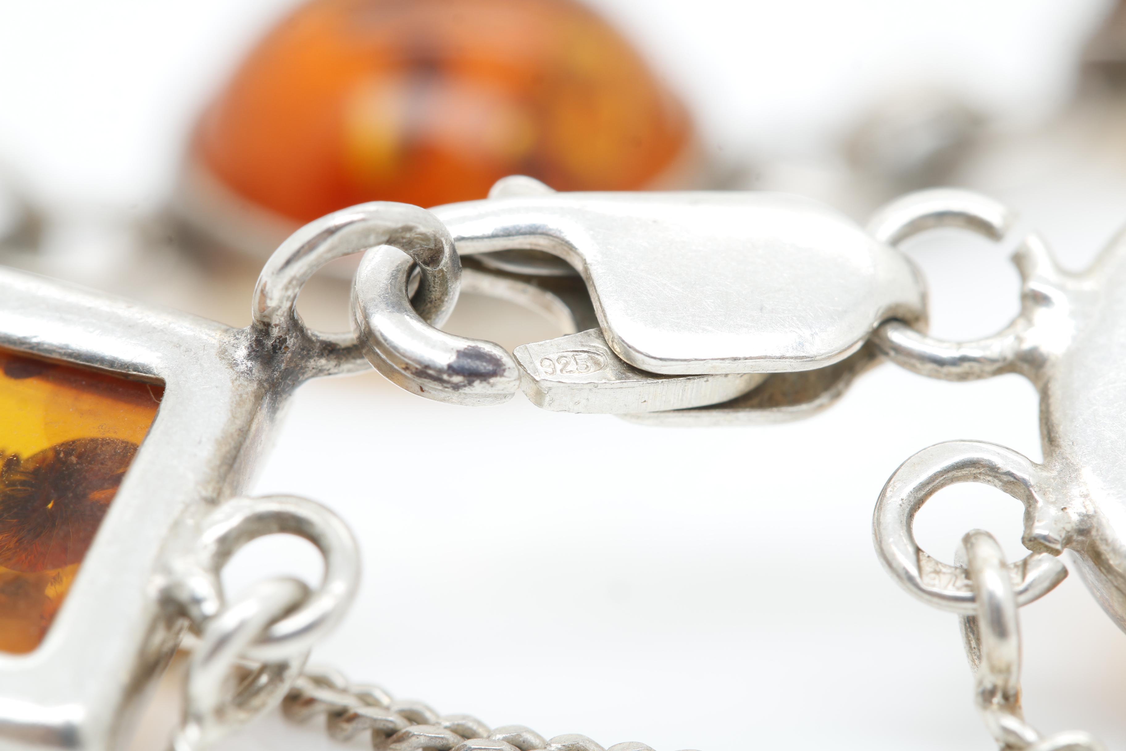 Sterling Silver Amber Jewelry Selection