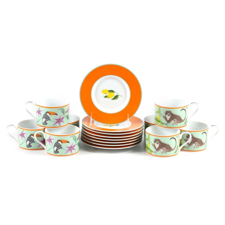 Lynn Chase "Monkey Business" Cup and Saucer Set