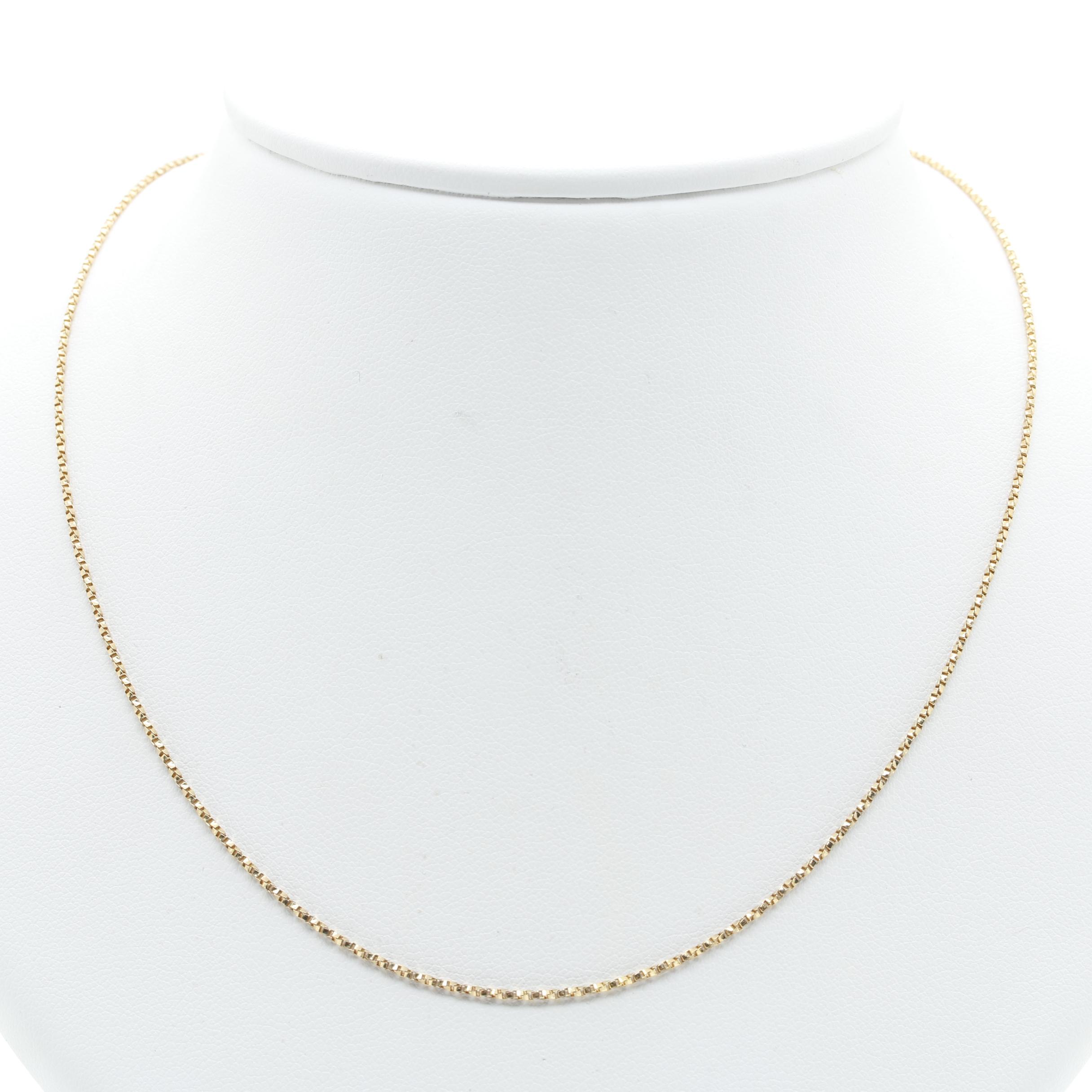 14K Yellow Gold Twisted Box Chain Necklace