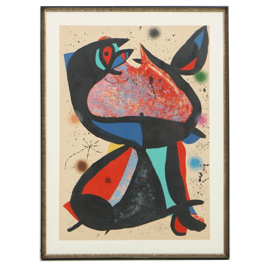 Joan Miró Color Lithograph on Arches Paper "Nestor"