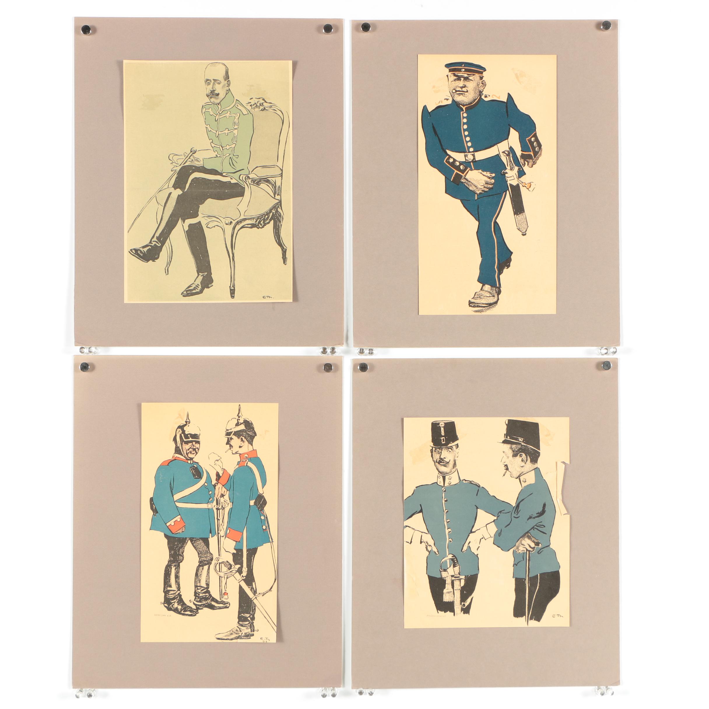 Lithographs After Eduard Thöny of Figures