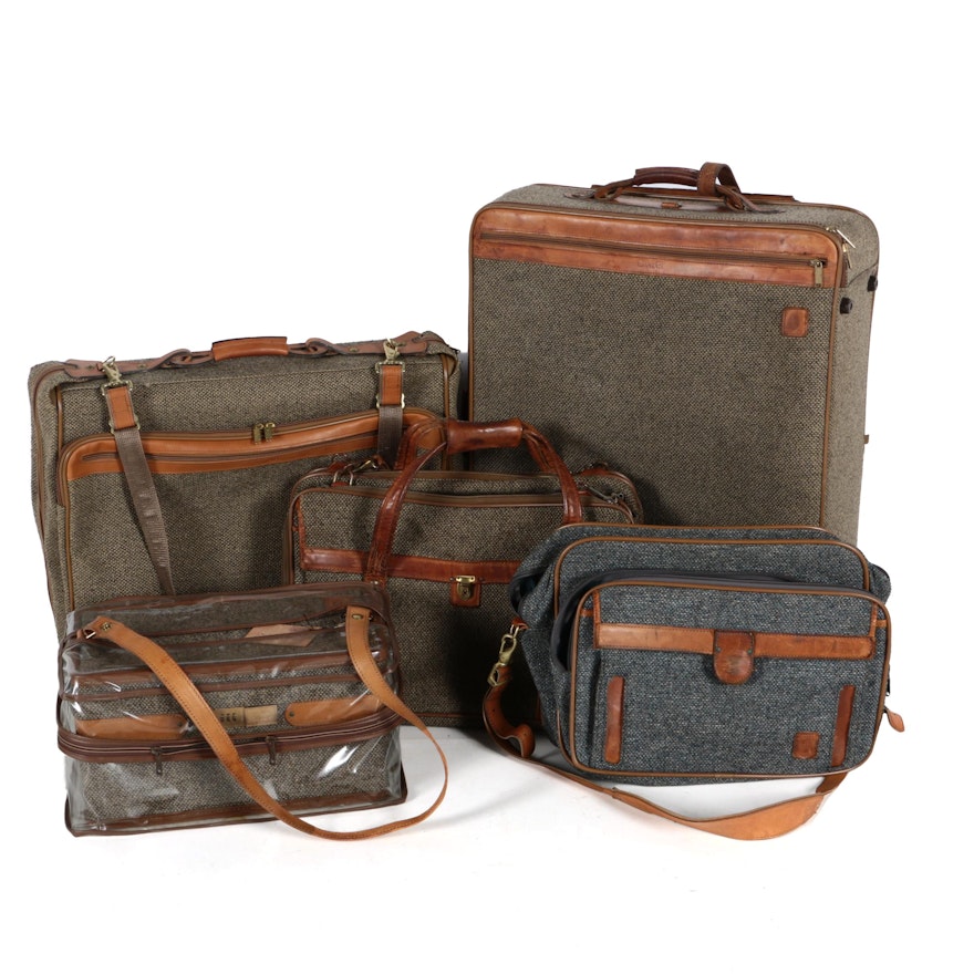 Hartmann Vintage Tweed and Leather-Trimmed Luggage