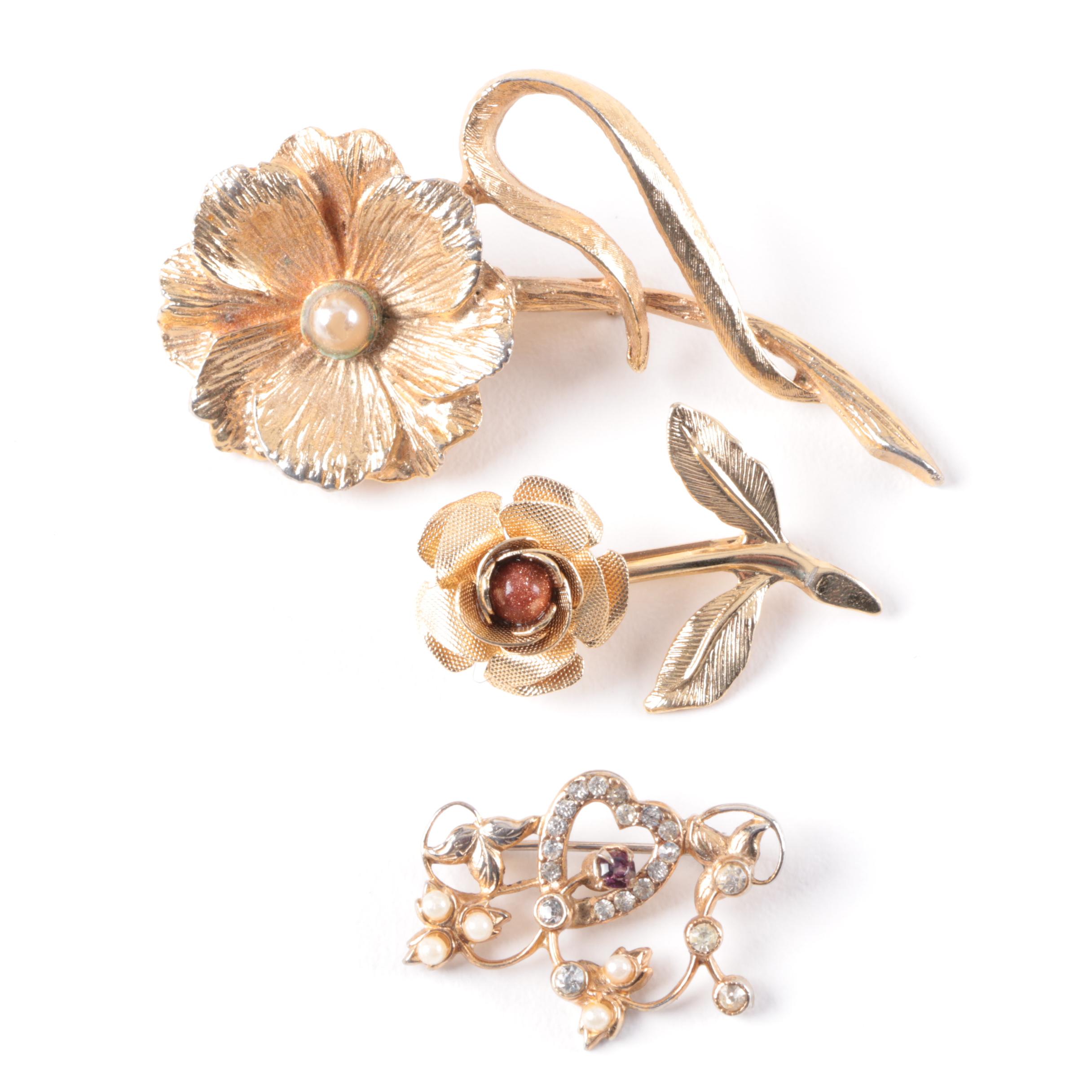 Assortment of Costume Necklaces and Brooches Featuring Krementz