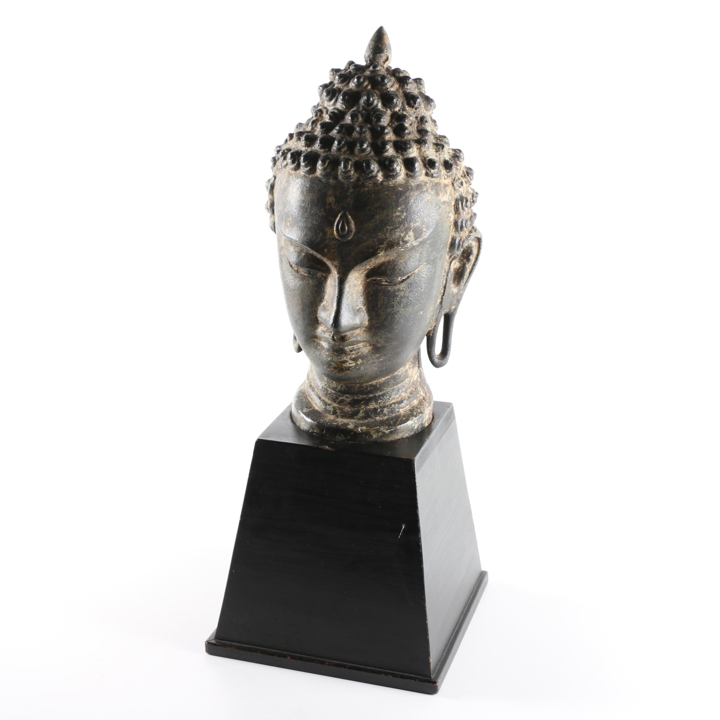 Cast Iron Buddhist Bust