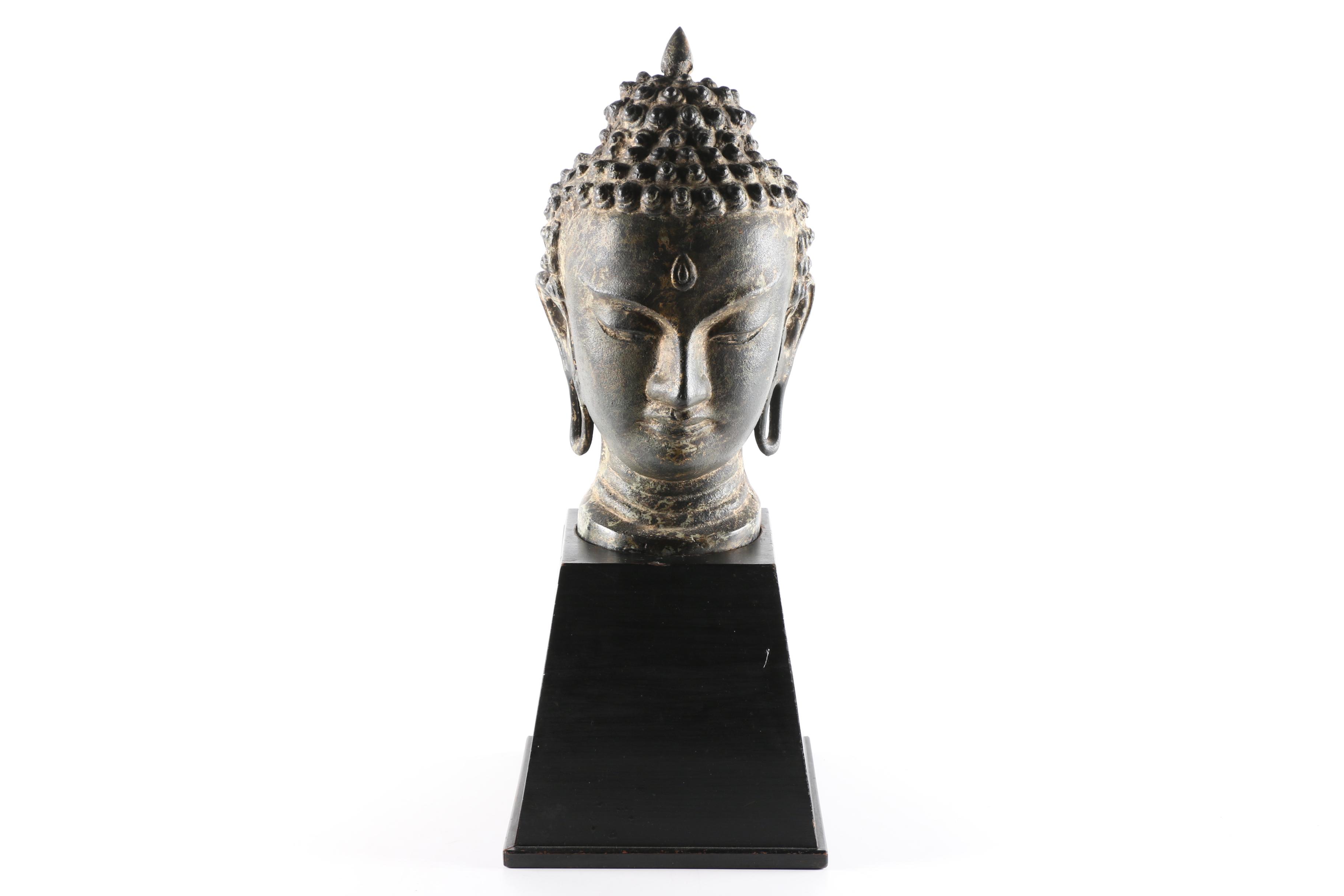 Cast Iron Buddhist Bust