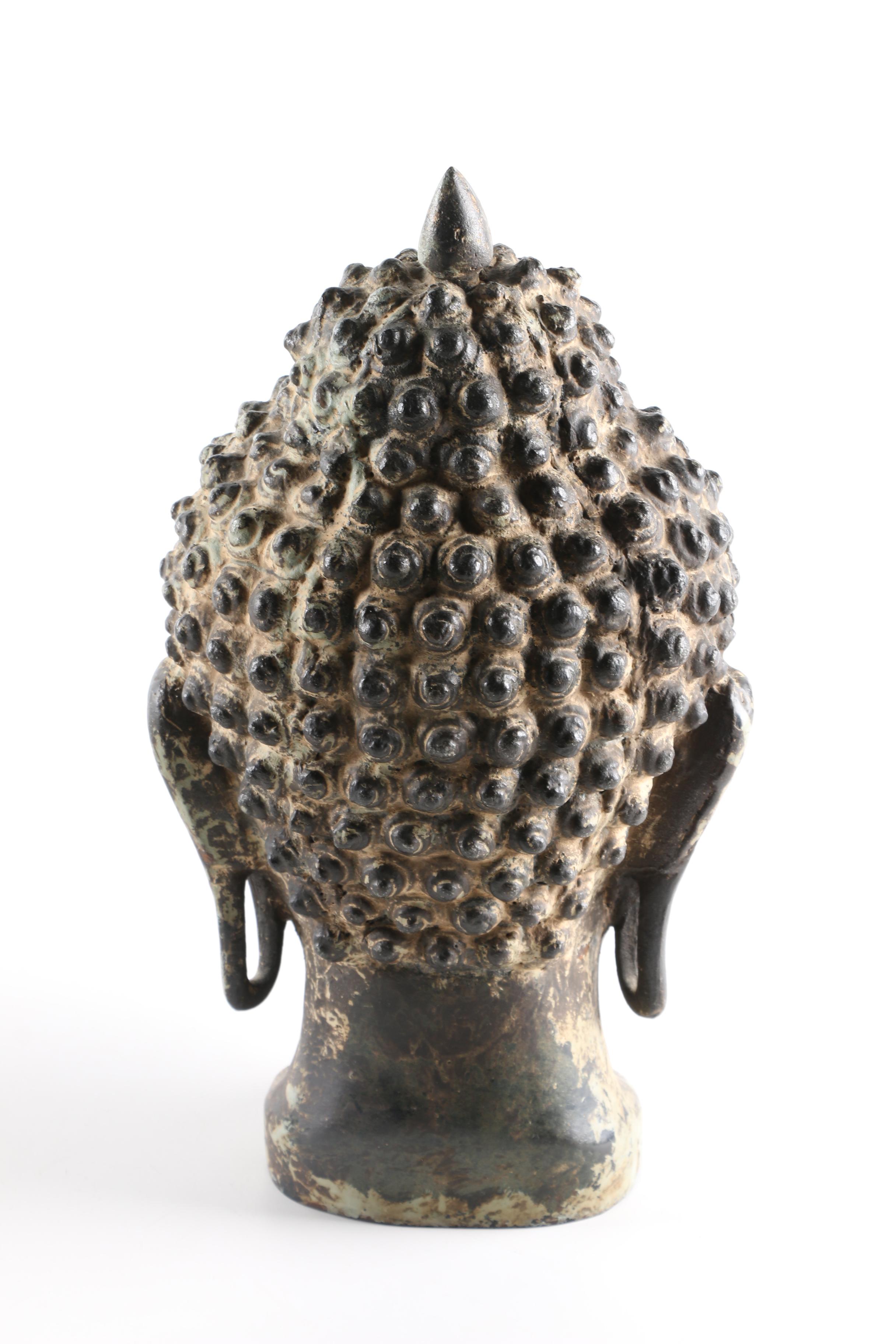 Cast Iron Buddhist Bust