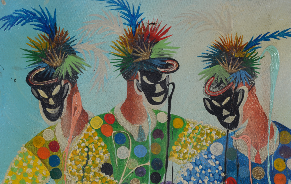 Musset Payant Oil Painting on Canvas of Costumed Figures