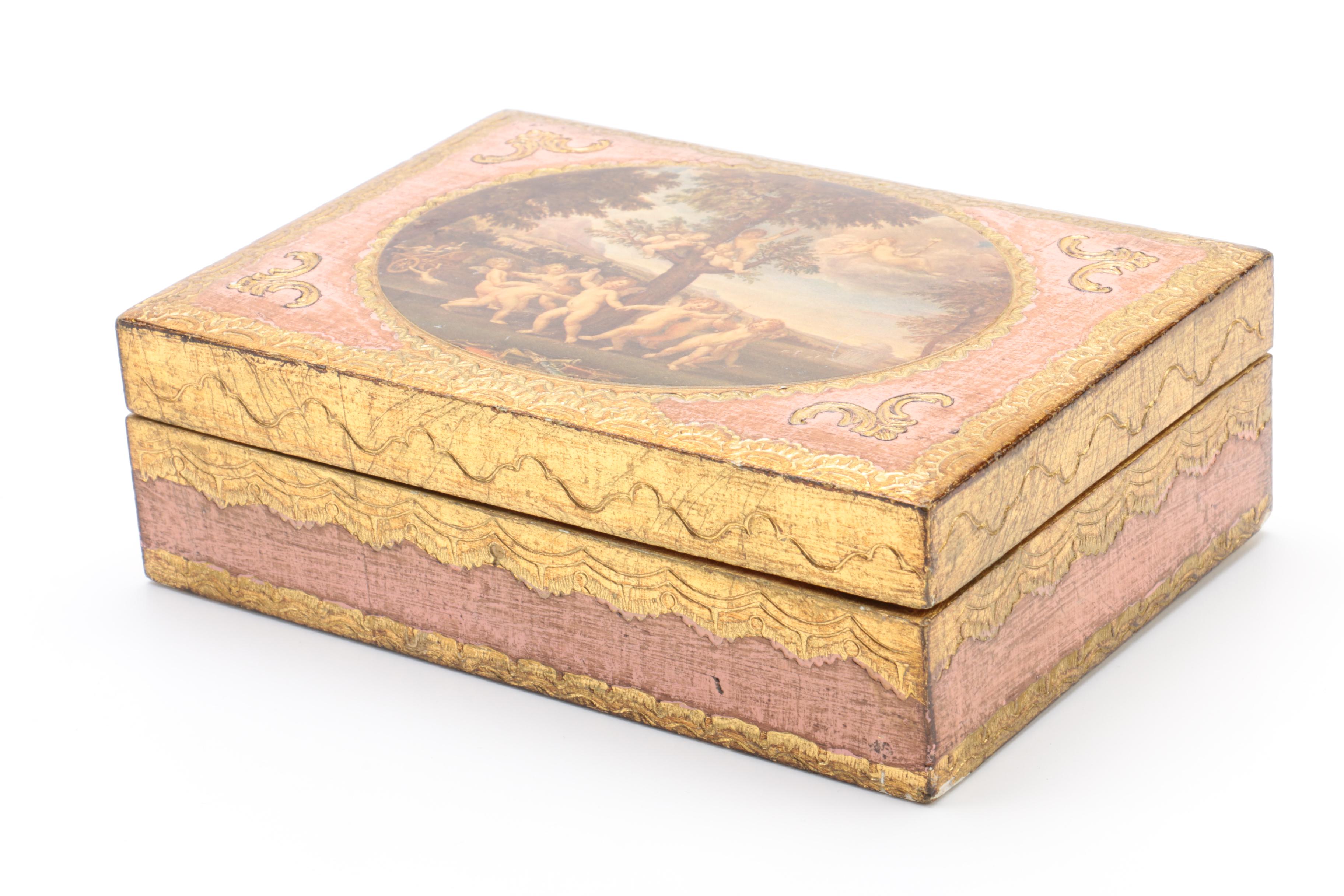 Alabaster and Wood Trinket Boxes