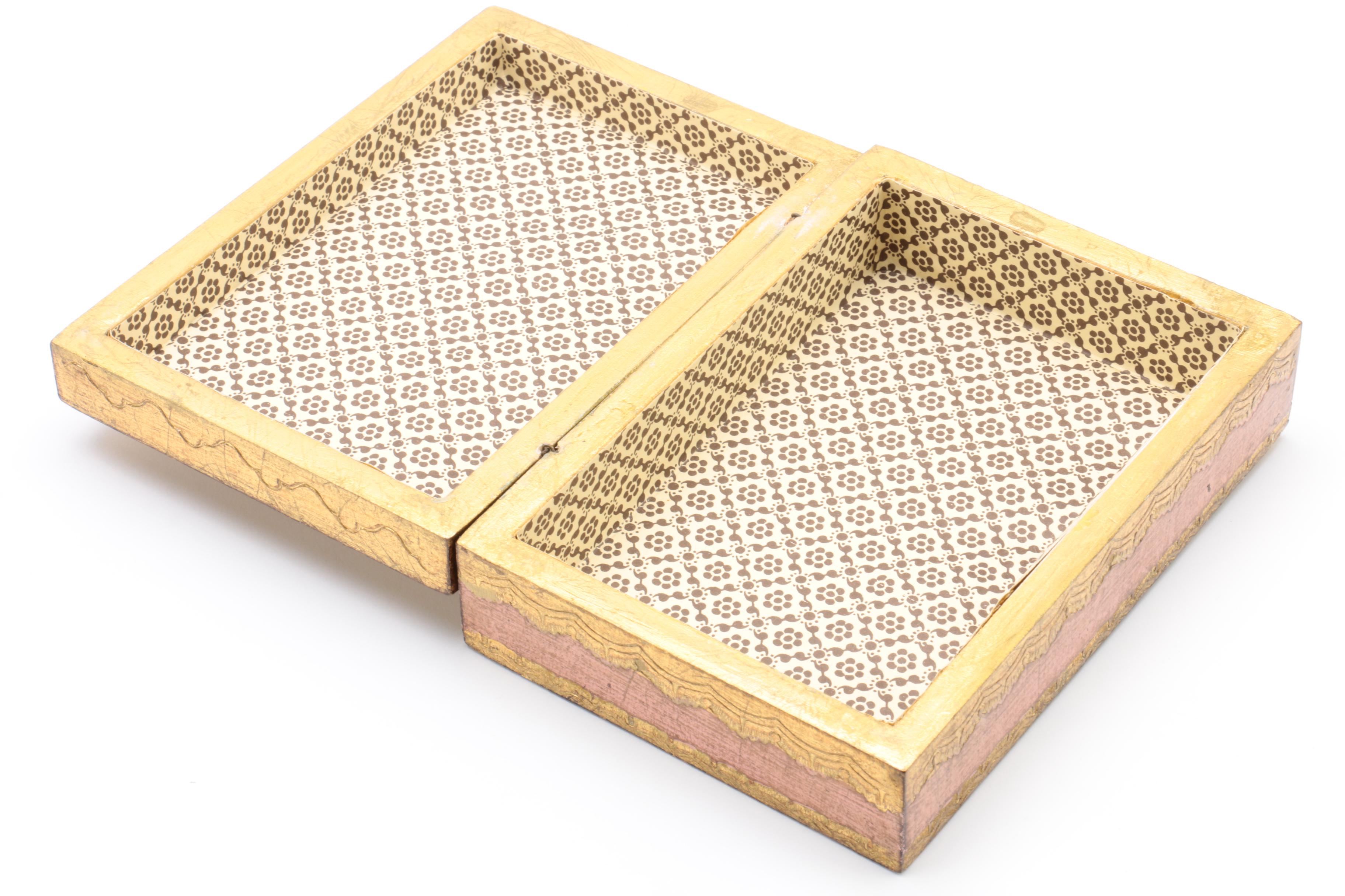 Alabaster and Wood Trinket Boxes