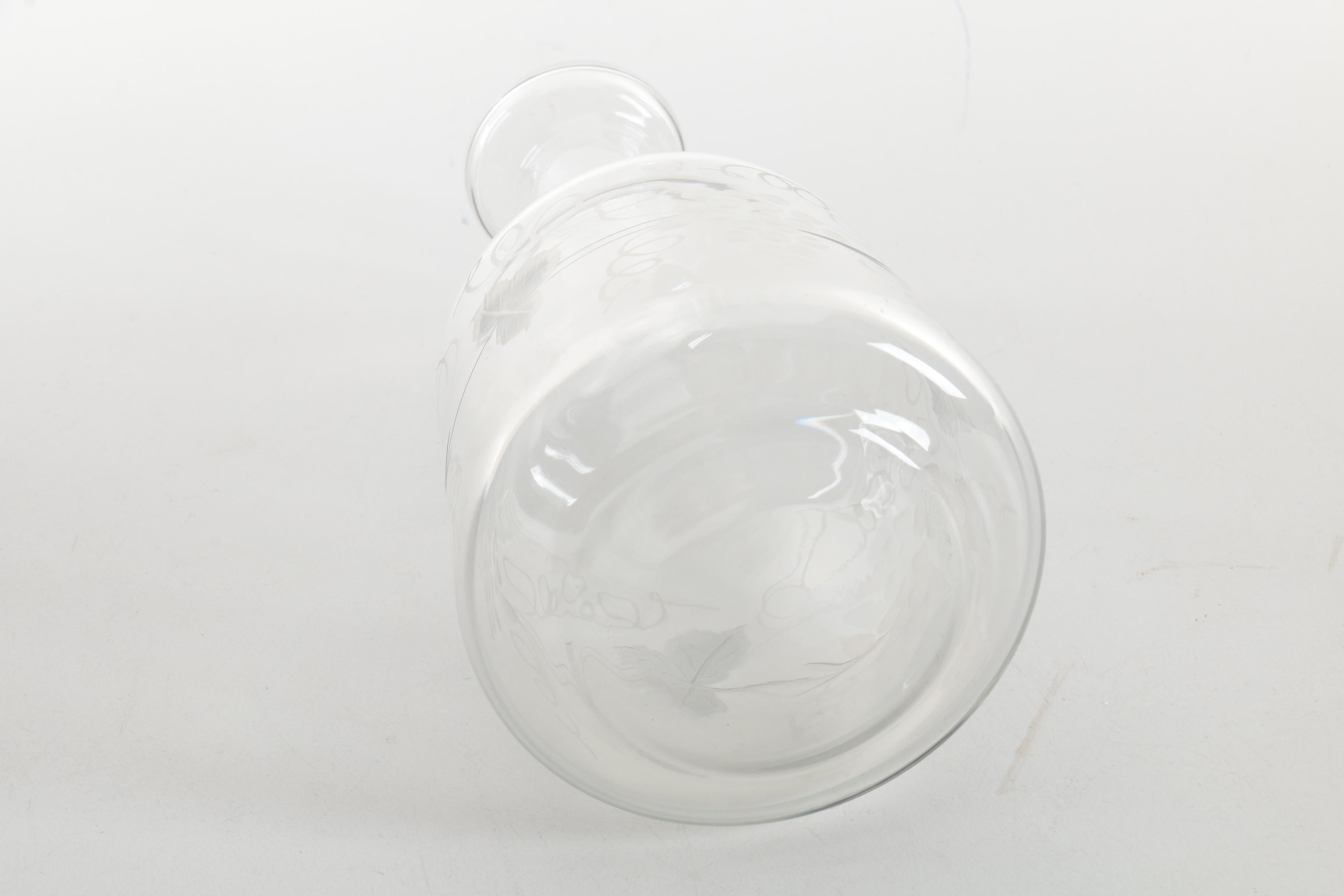 French 800 Silver Accented Glass Carafe Set with Additional Glass Carafe and Cup