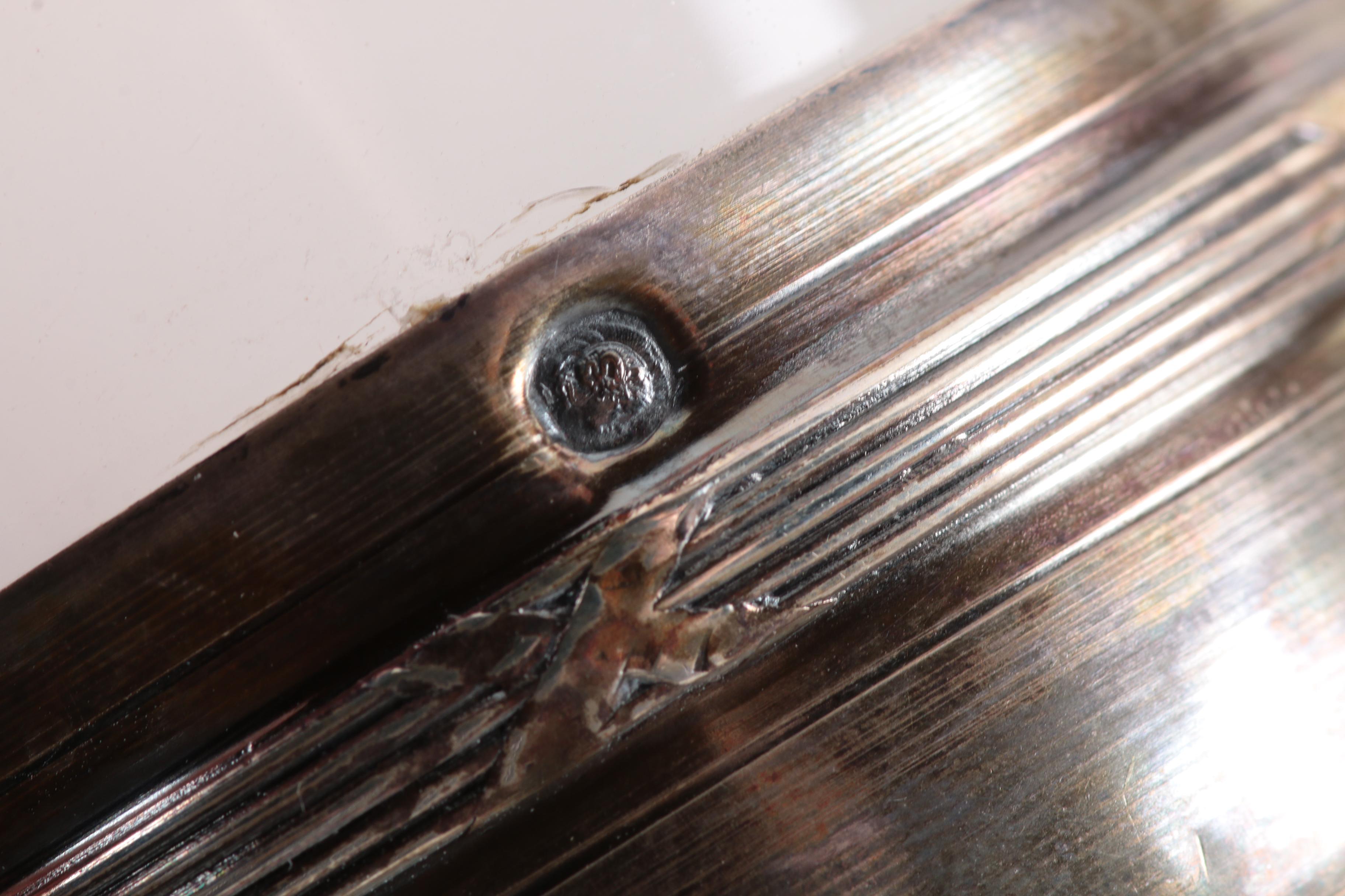 French 800 Silver Accented Glass Carafe Set with Additional Glass Carafe and Cup