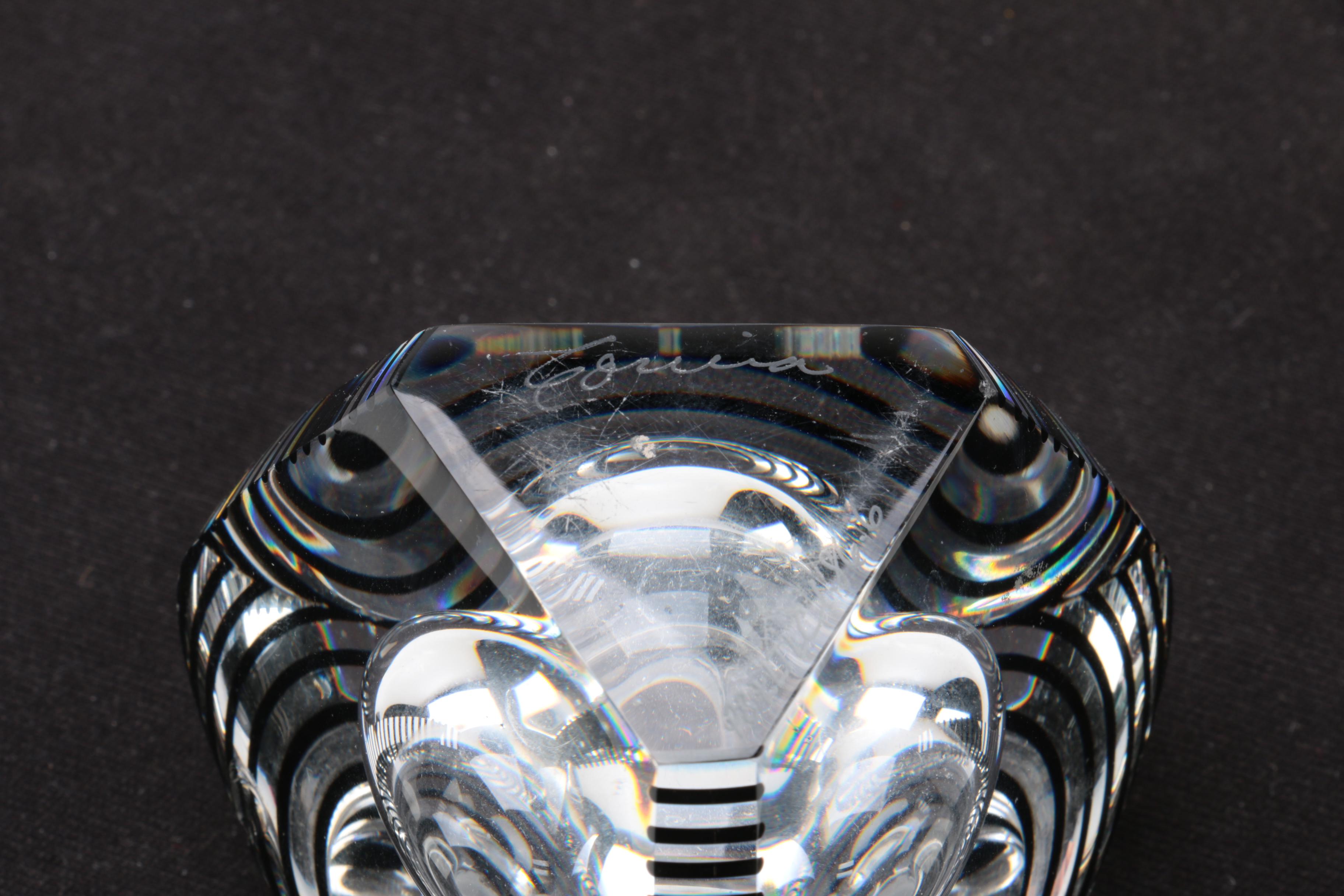 Vanity Accessories Including Shagreen Case and Correia Crystal Perfume Bottle