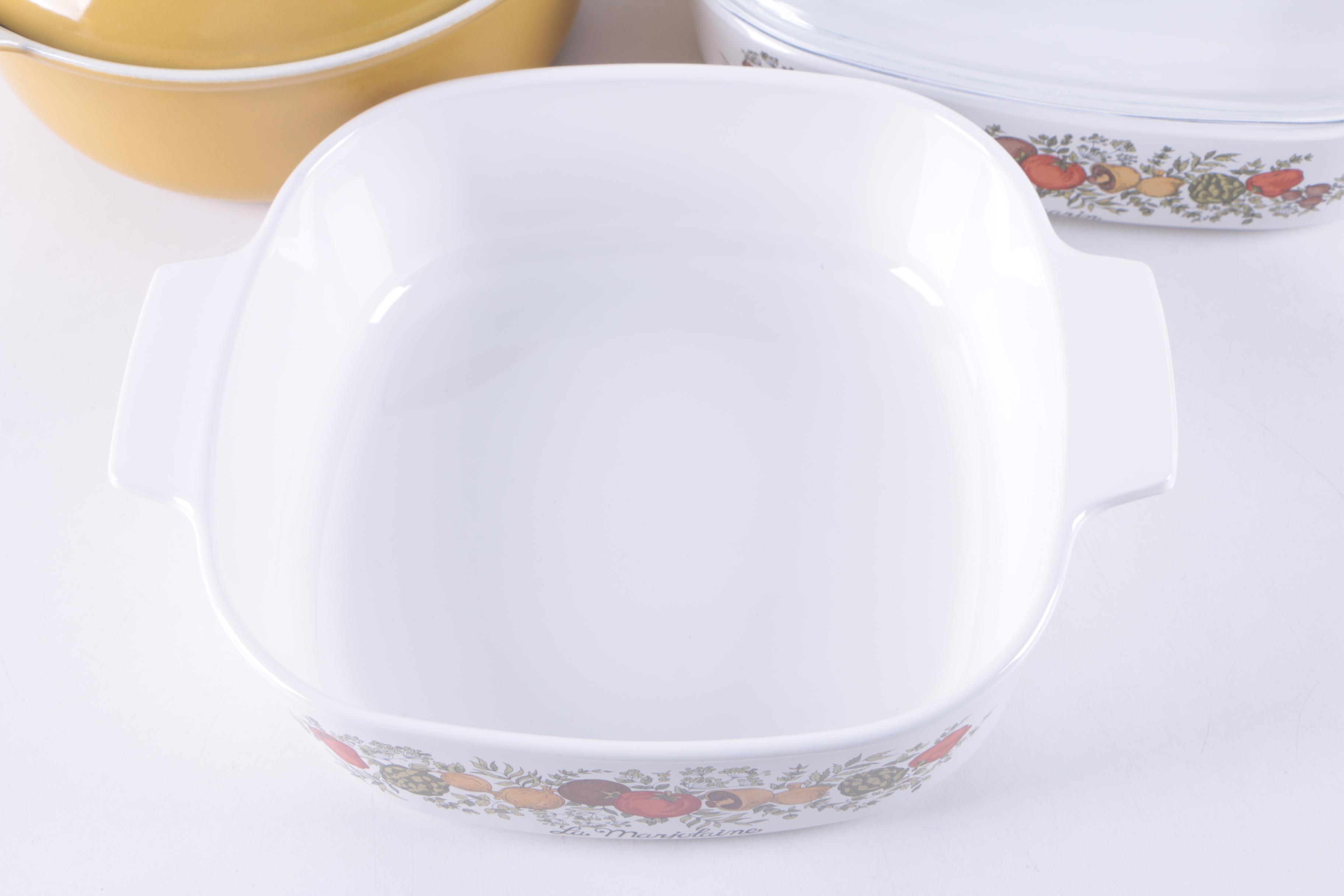Vintage Corning Ware "Spice of Life" Baking Dishes and Descoware Dutch Oven