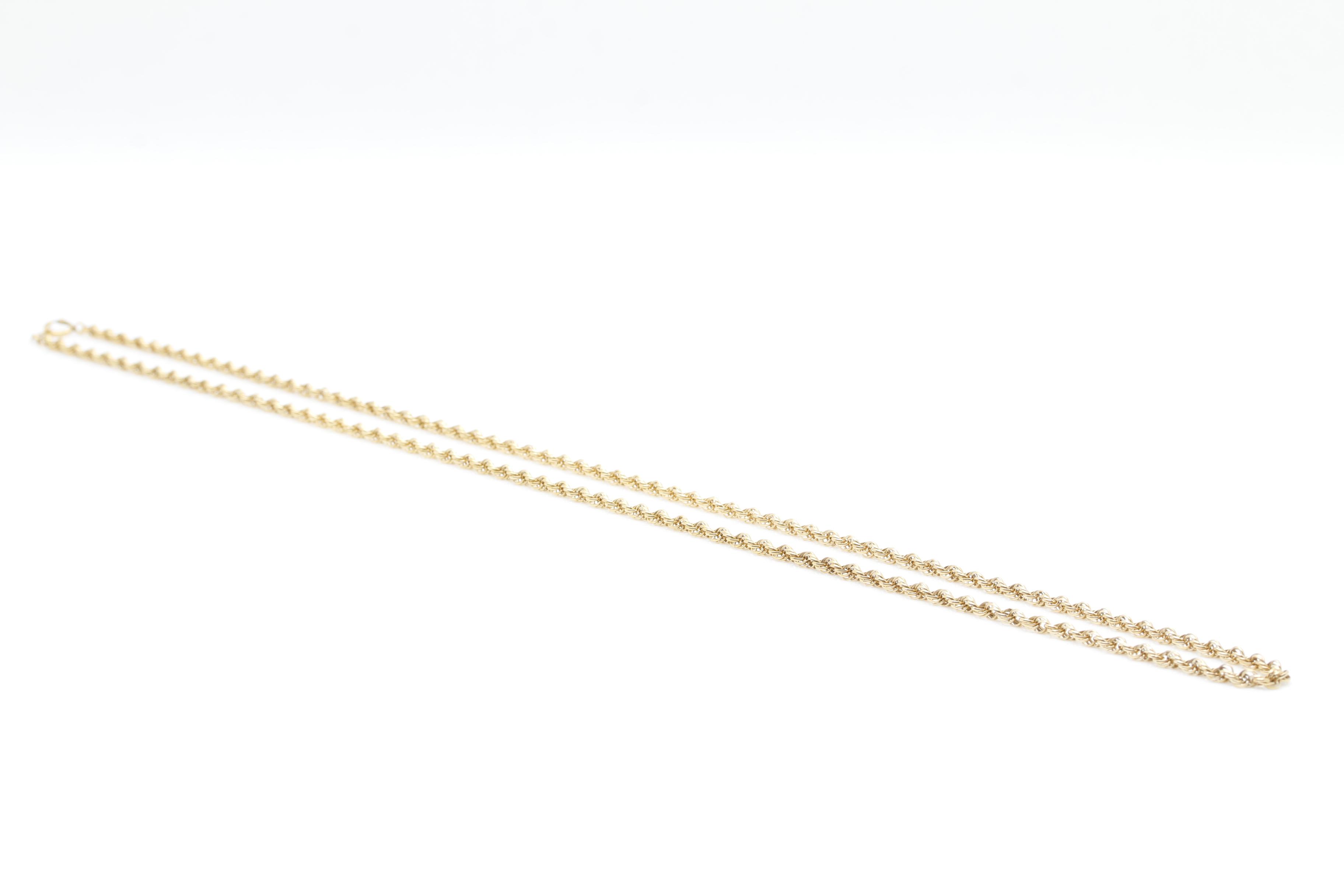 14K Yellow Gold Rope Chain Necklace