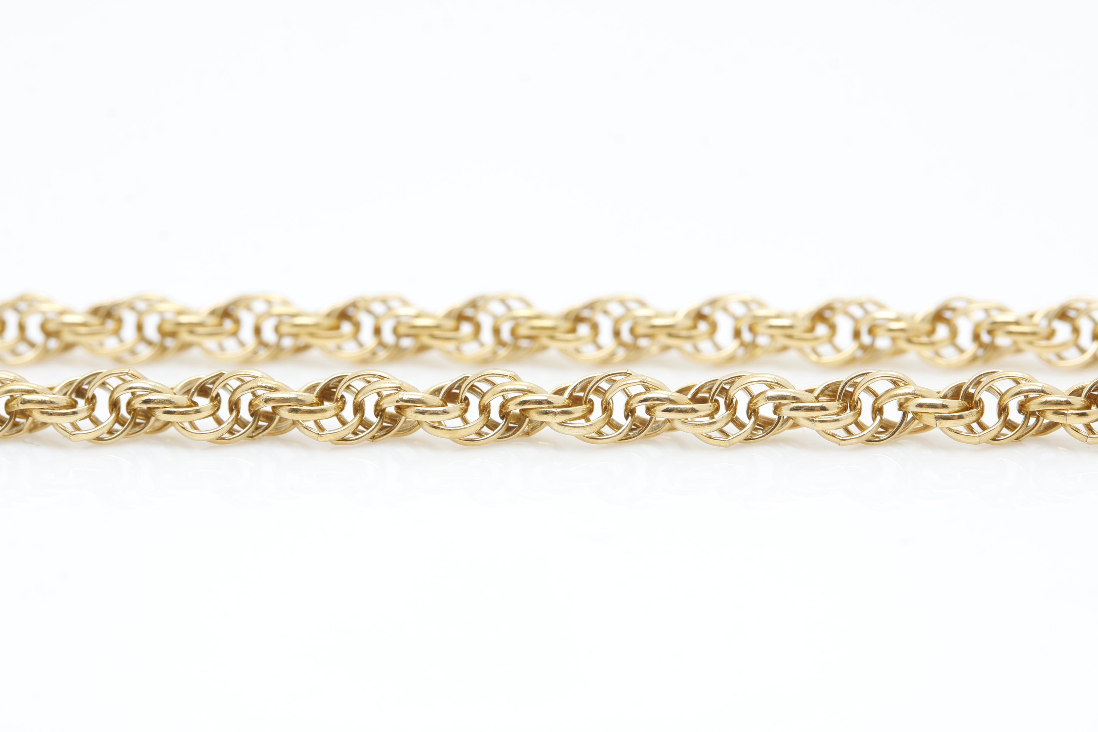 14K Yellow Gold Rope Chain Necklace