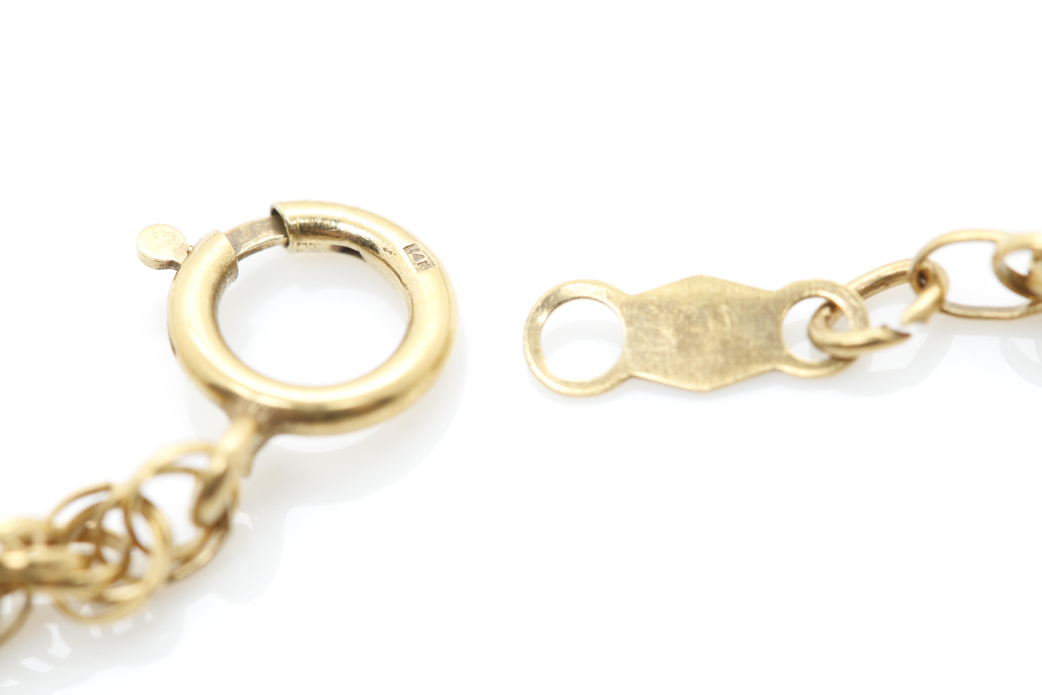 14K Yellow Gold Rope Chain Necklace