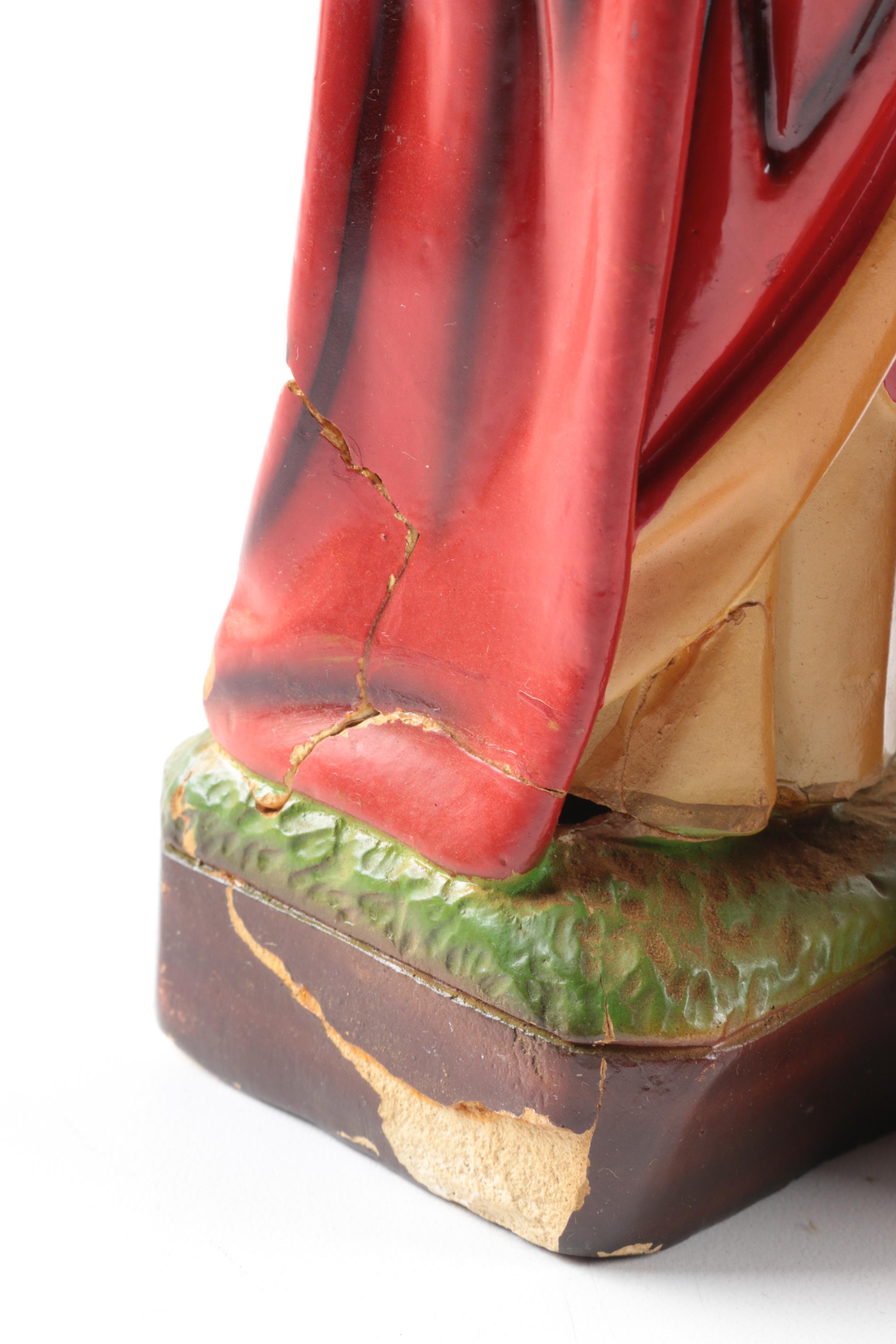 Christian Figurine Collection Including Jesus and Francis of Assisi