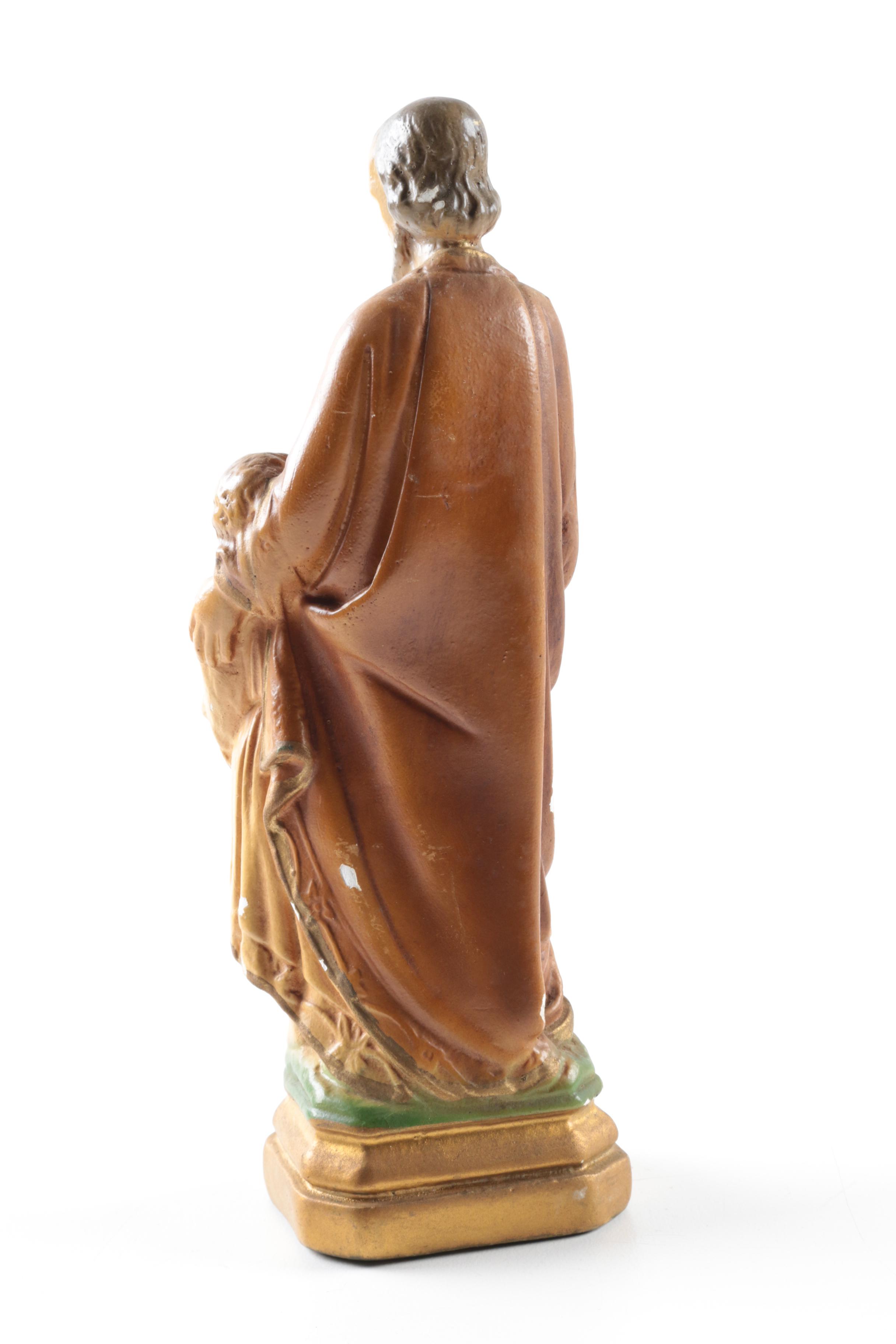 Christian Figurine Collection Including Jesus and Francis of Assisi