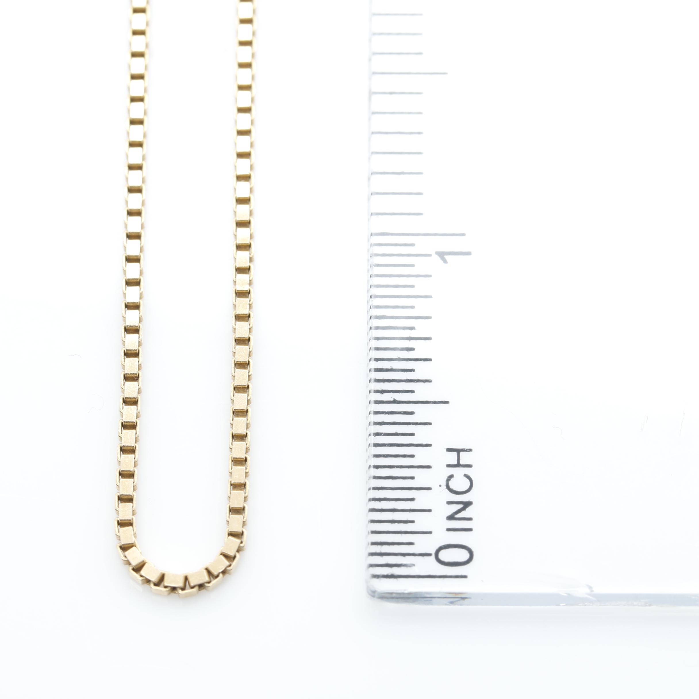 14K Yellow Gold Box Chain Necklace