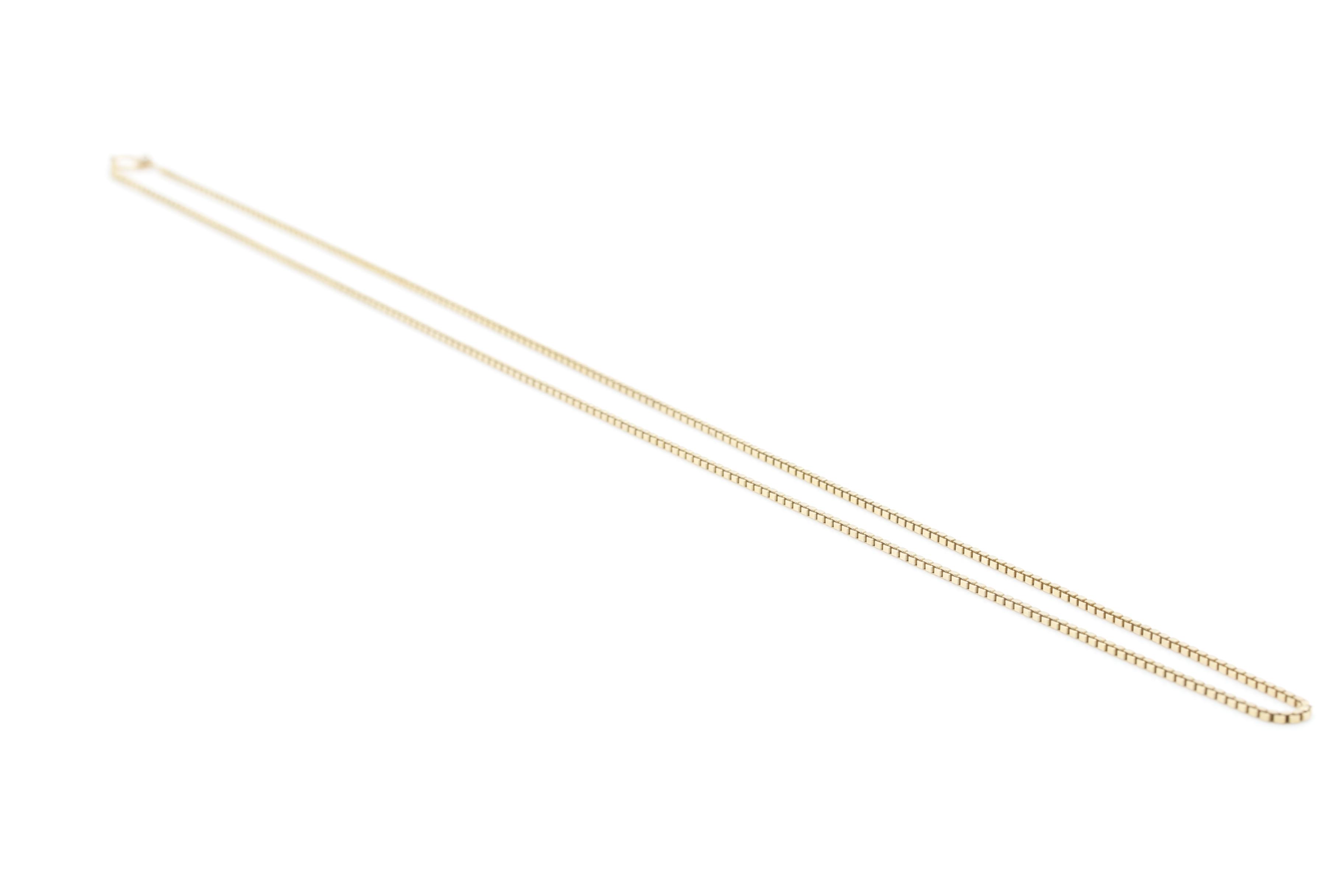 14K Yellow Gold Box Chain Necklace