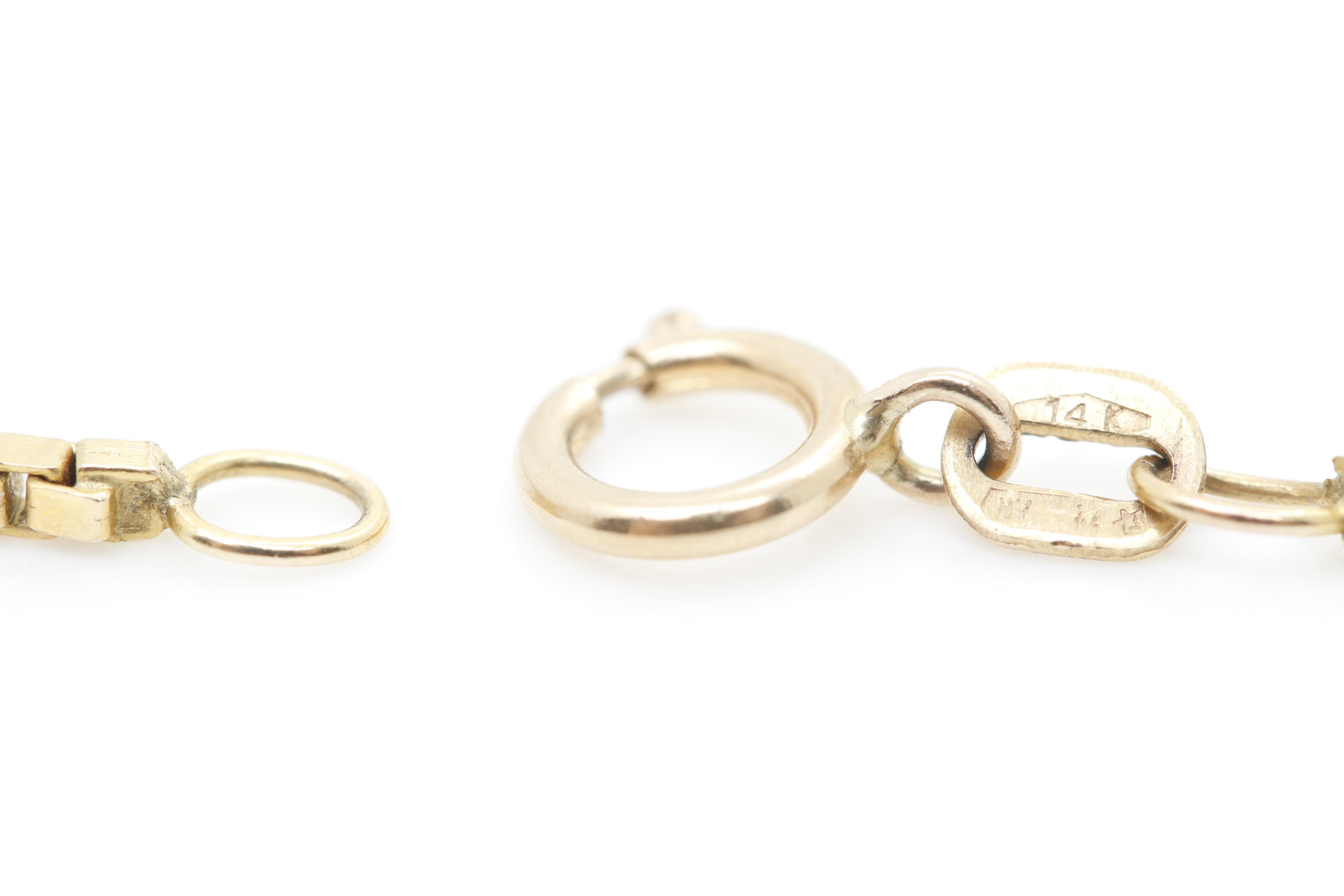 14K Yellow Gold Box Chain Necklace