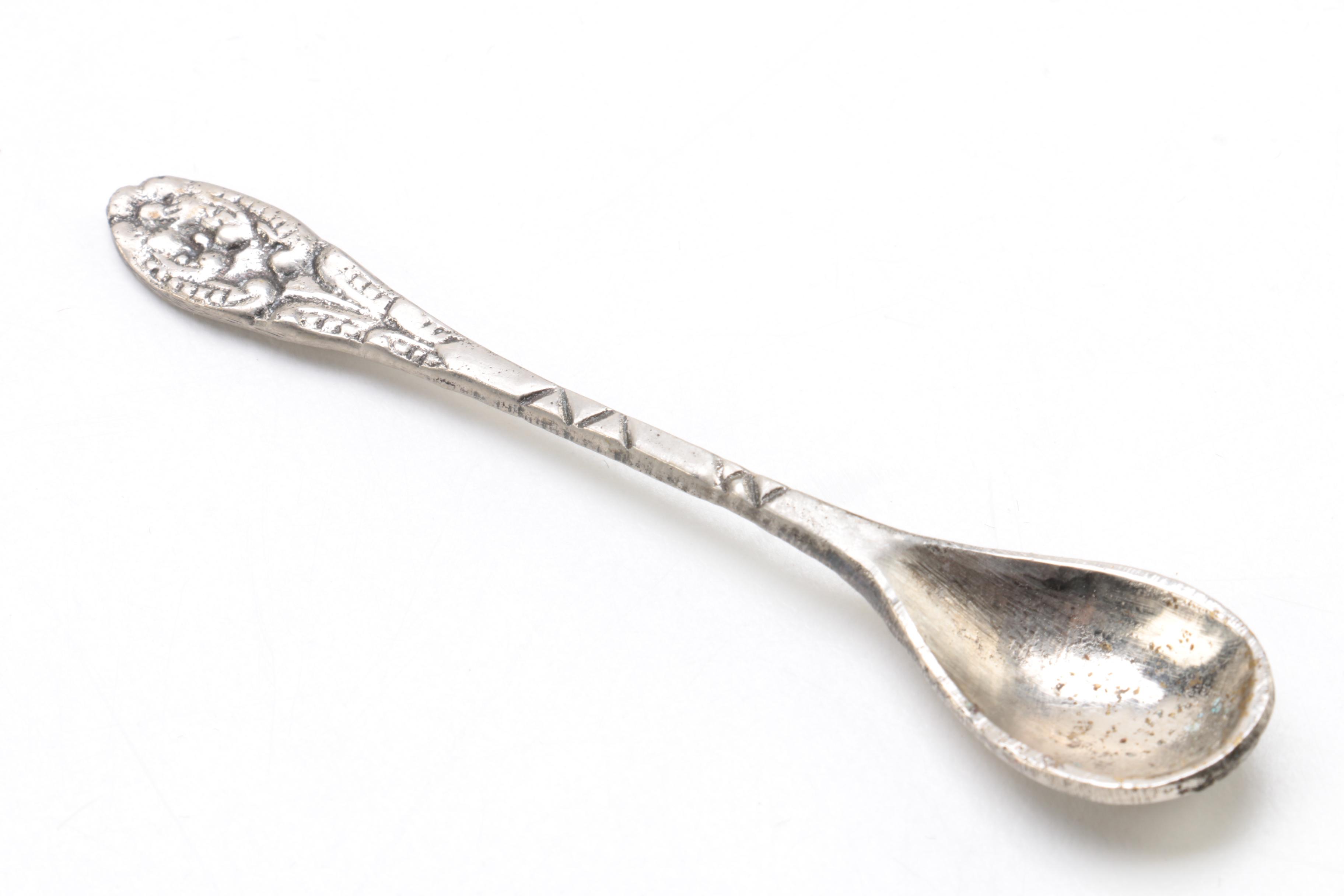 Vintage Dog and Pail Themed Silver Plate and Glass Condiment Stand