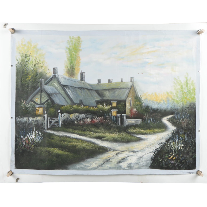 Oil Painting of a Cottage
