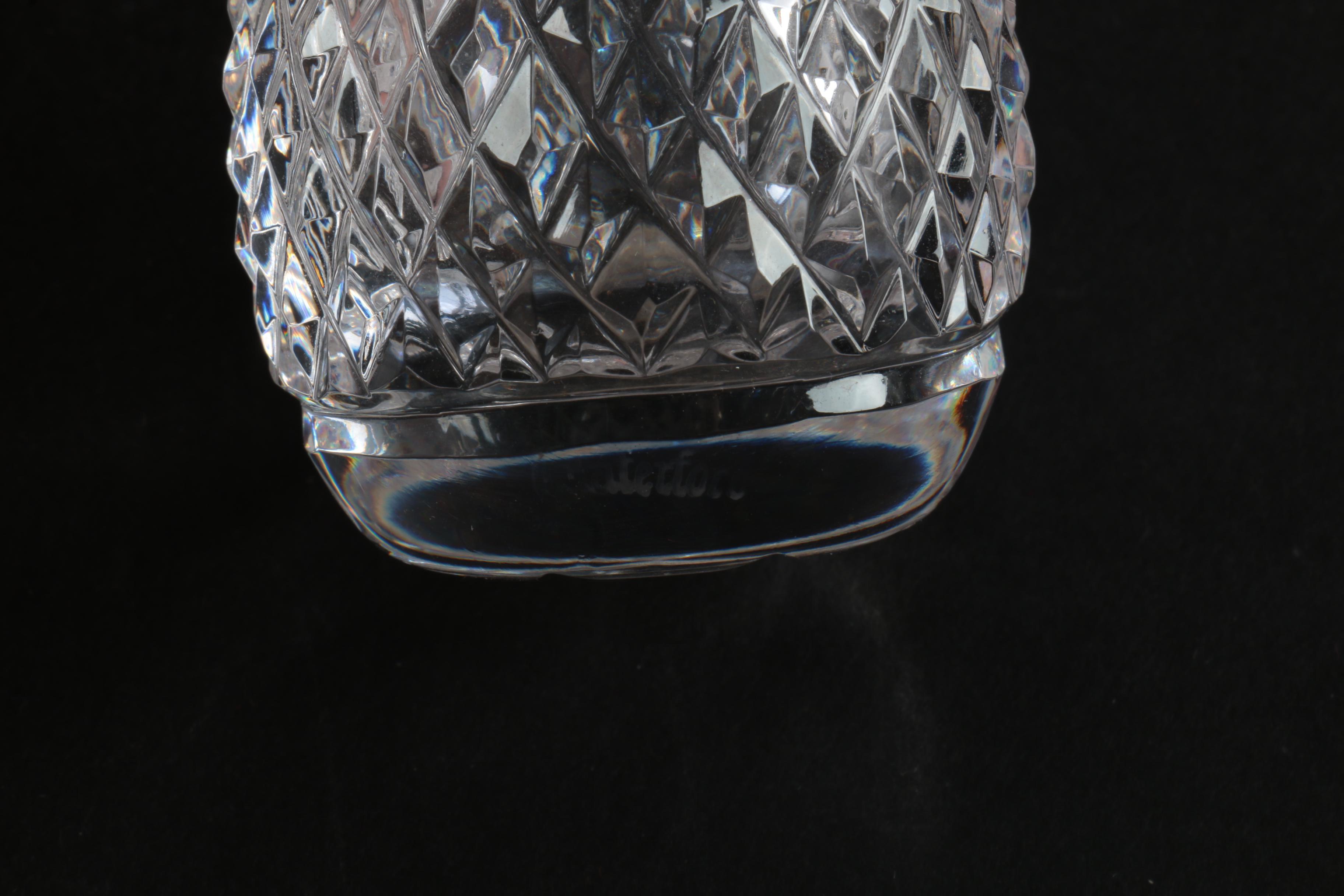 Lalique "Roxane" Pin Dish and Waterford Crystal Violet Vase