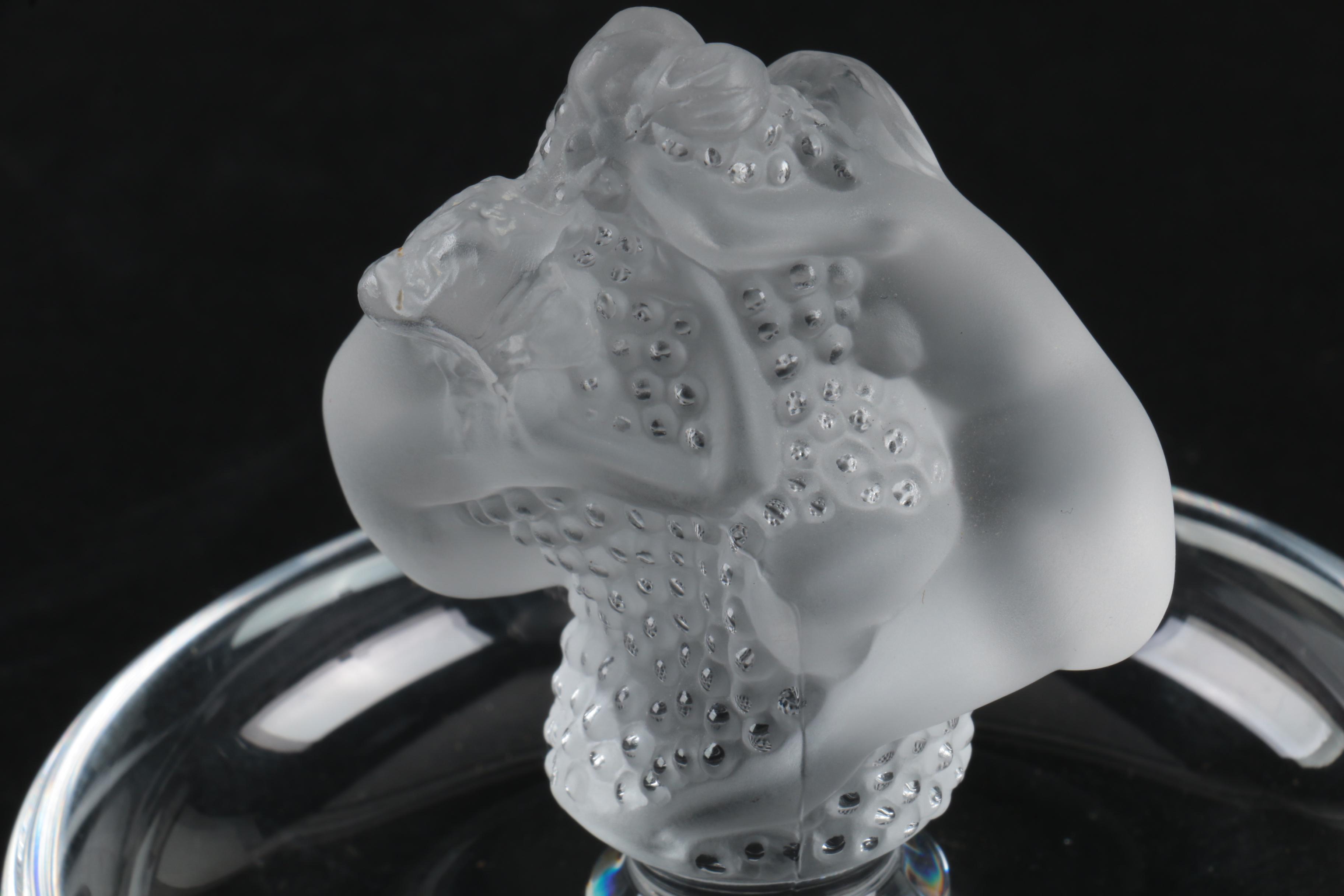 Lalique "Roxane" Pin Dish and Waterford Crystal Violet Vase