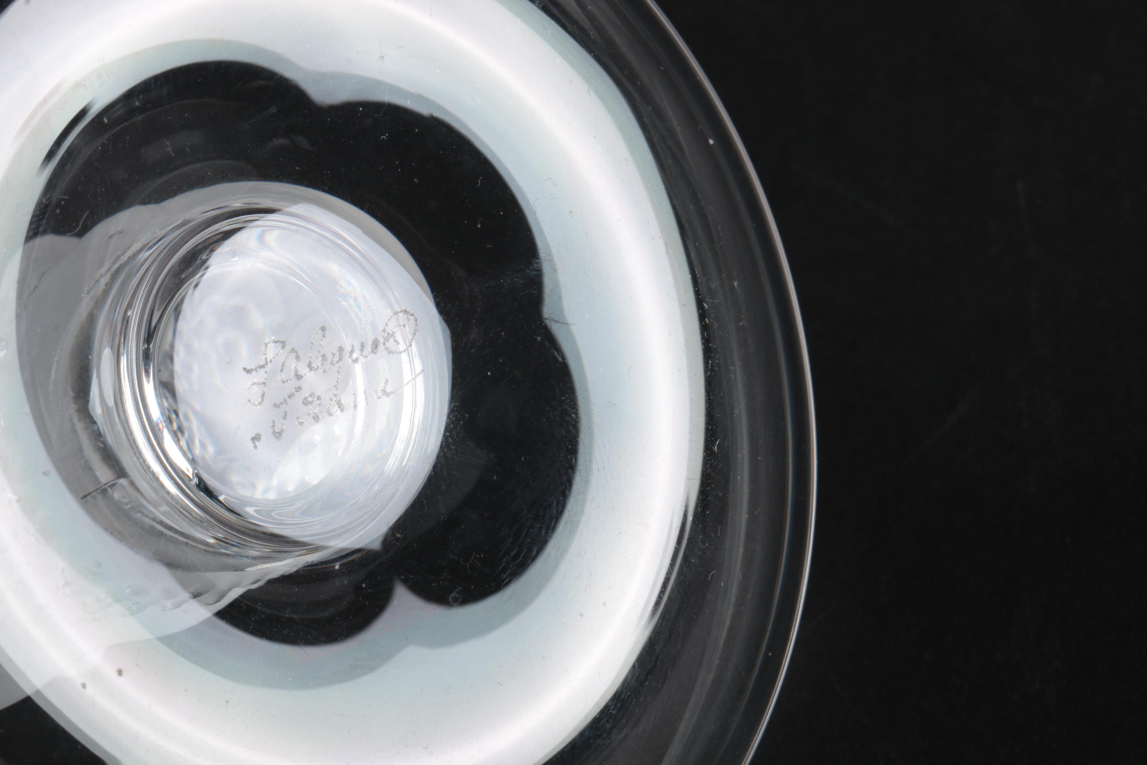 Lalique "Roxane" Pin Dish and Waterford Crystal Violet Vase