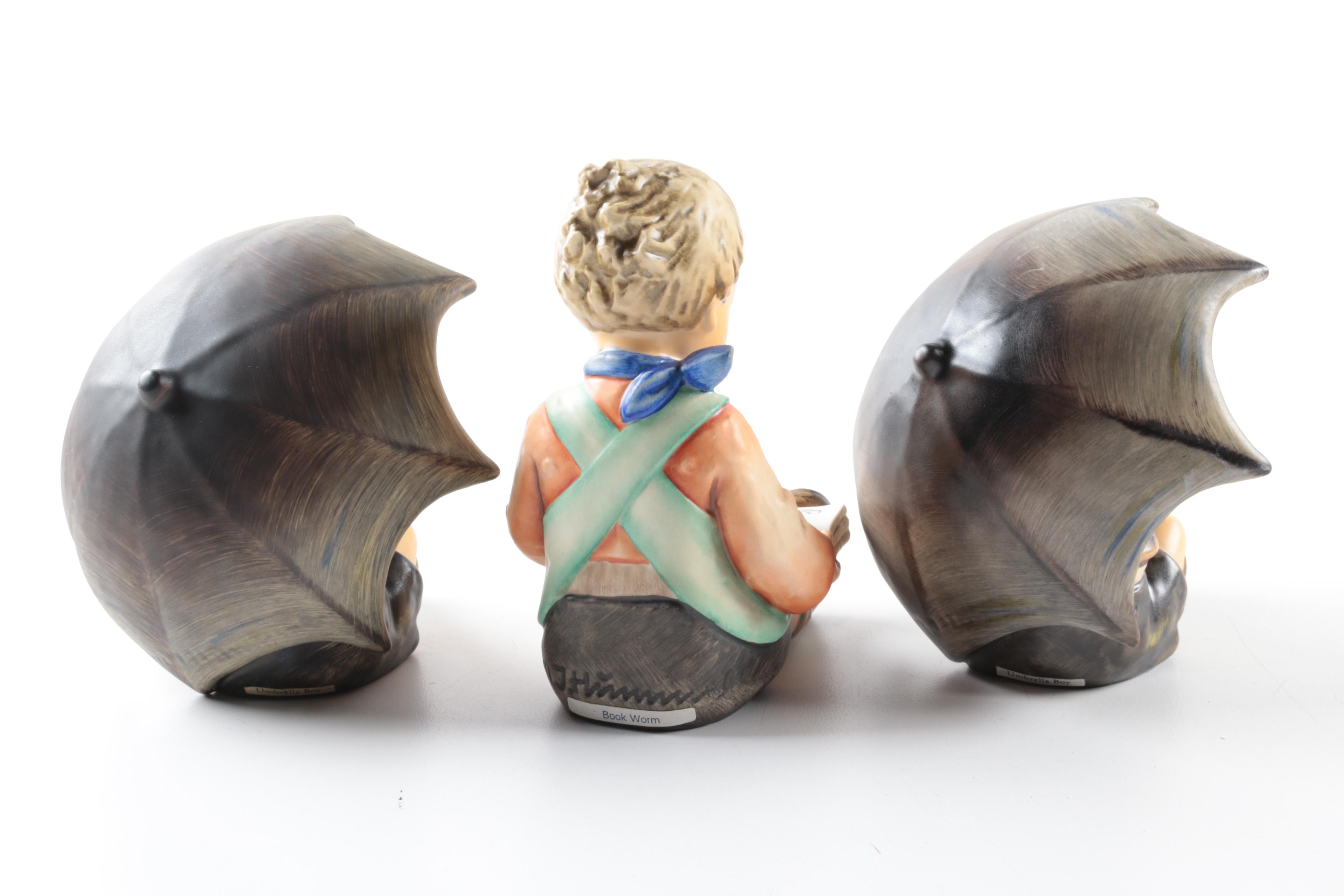 Hummel "Volunteers," "Book Worm," "Umbrella Boy" and More Porcelain Figurines