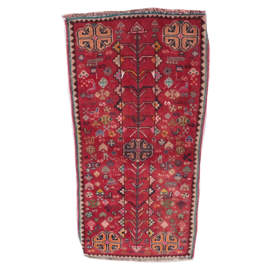 Hand-Knotted Persian Qashqai Accent Rug