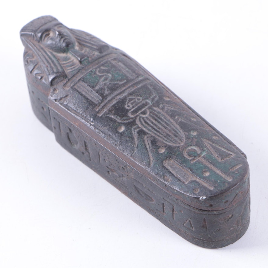 Metal Sarcophagus Trinket Box