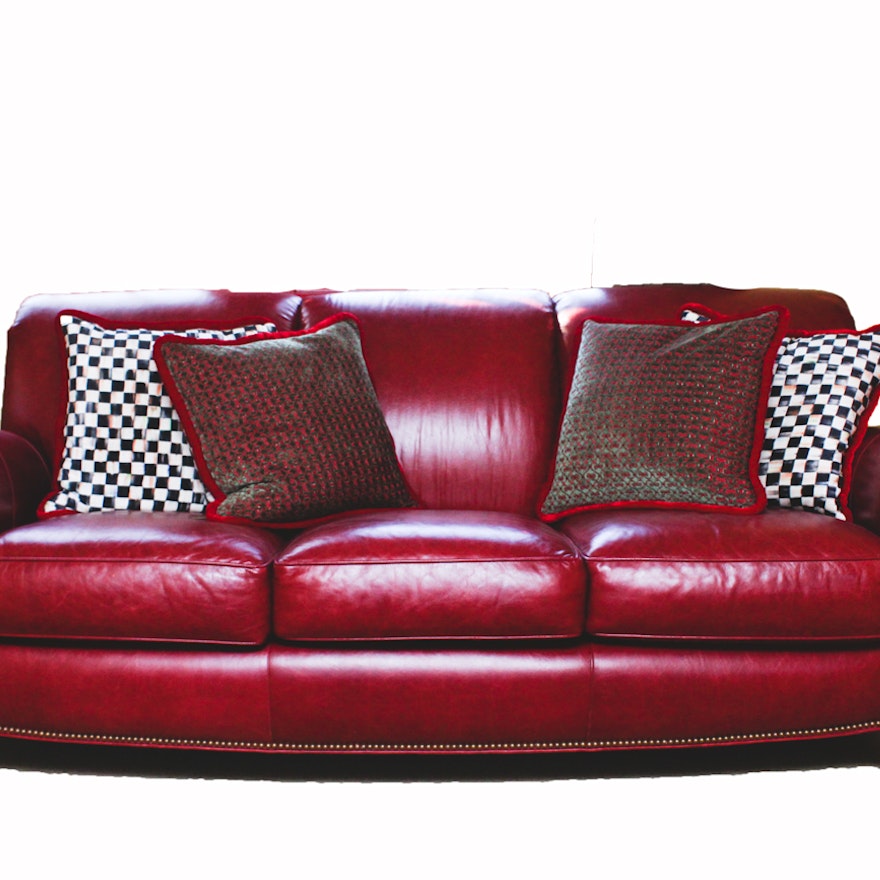 Genuine Leather Sofa by Hancock & Moore