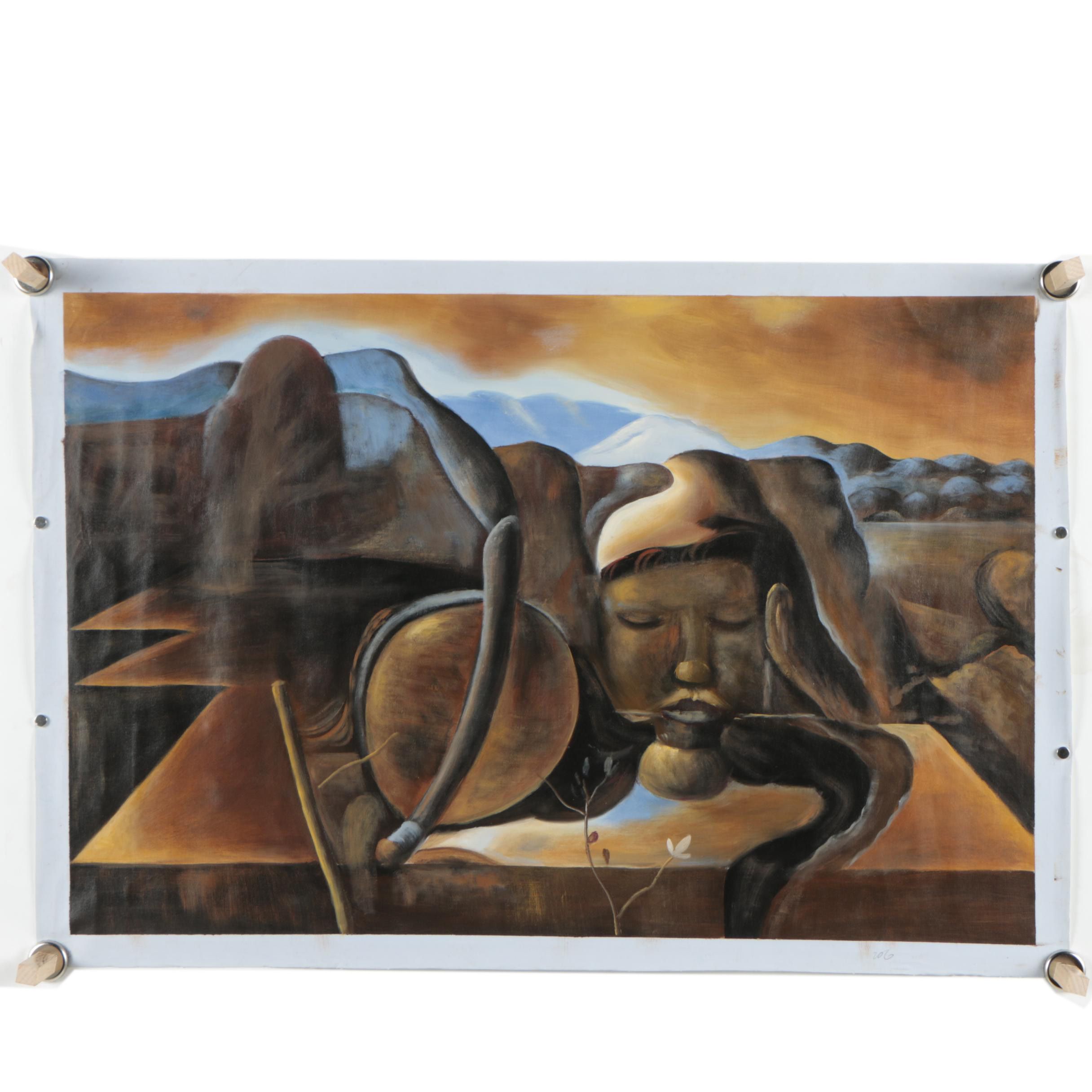 Oil Copy Painting After Salvador Dali "Endless Enigma"