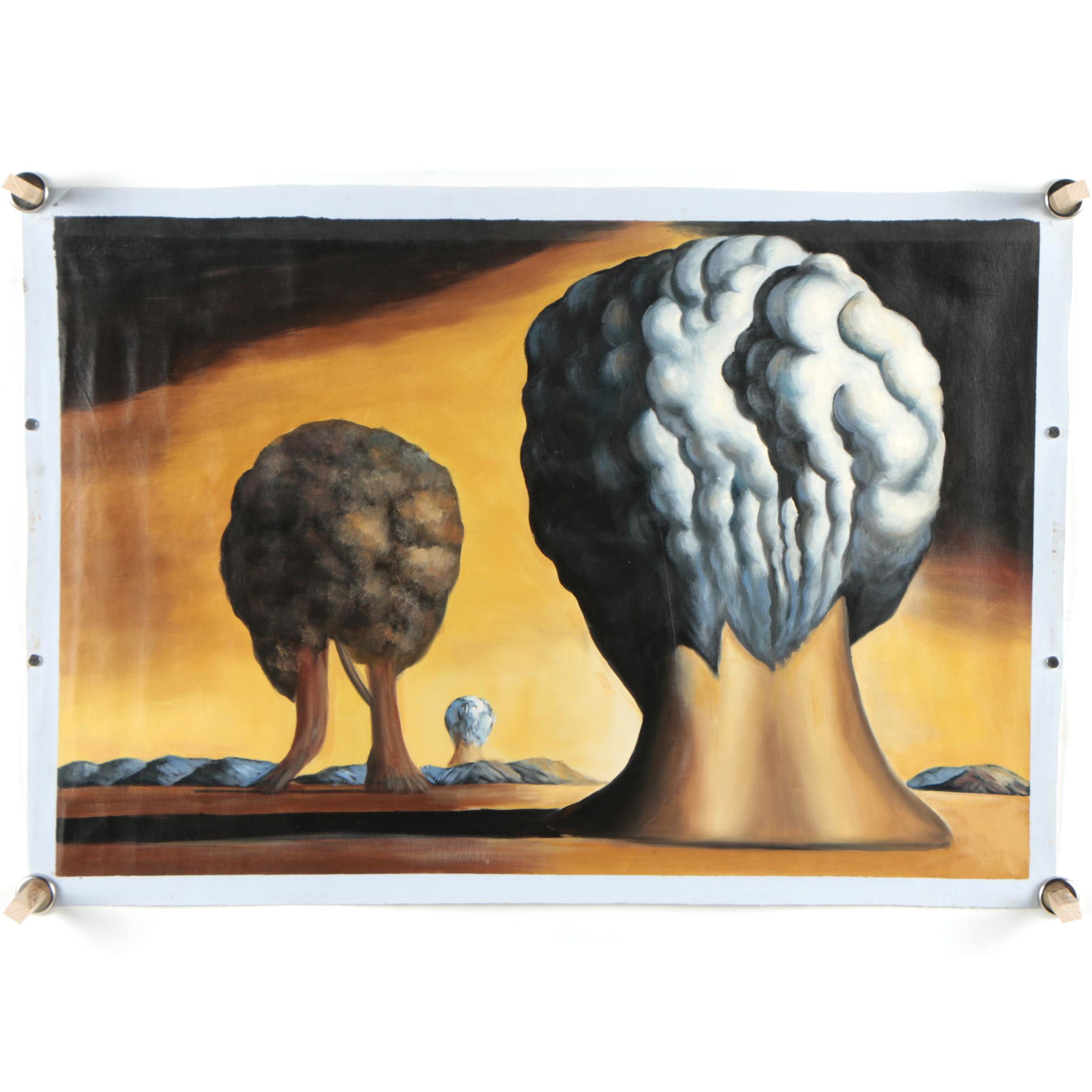 Oil Copy Painting After Salvador Dali "Three Sphinxes of Bikini"