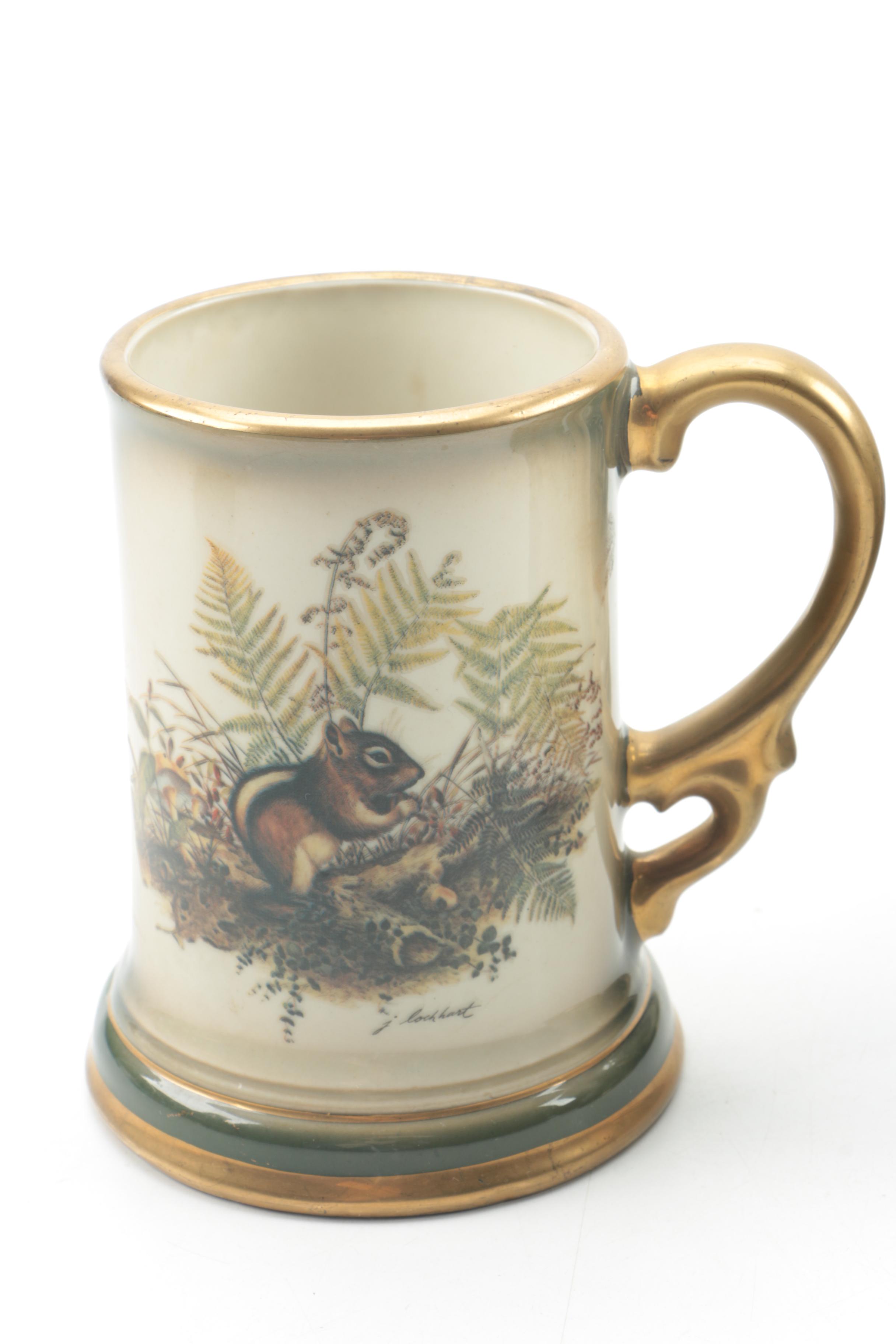 Vintage Jim Beam "Chipmunk" Ceramic Carafe and Mugs