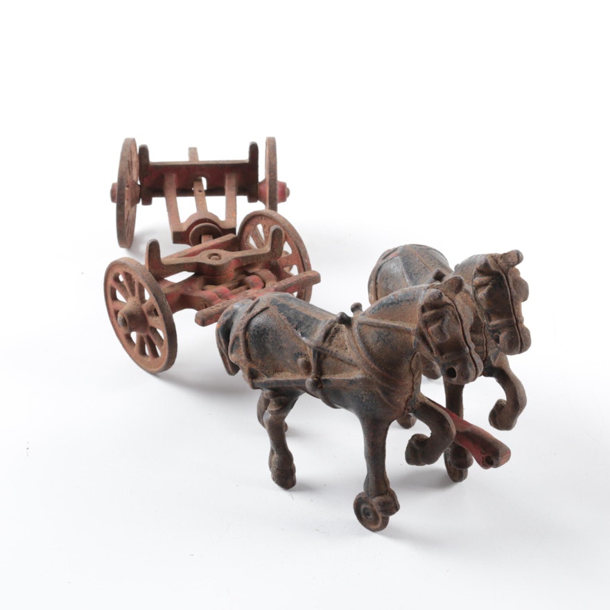 Cast Iron Horses and Carriage