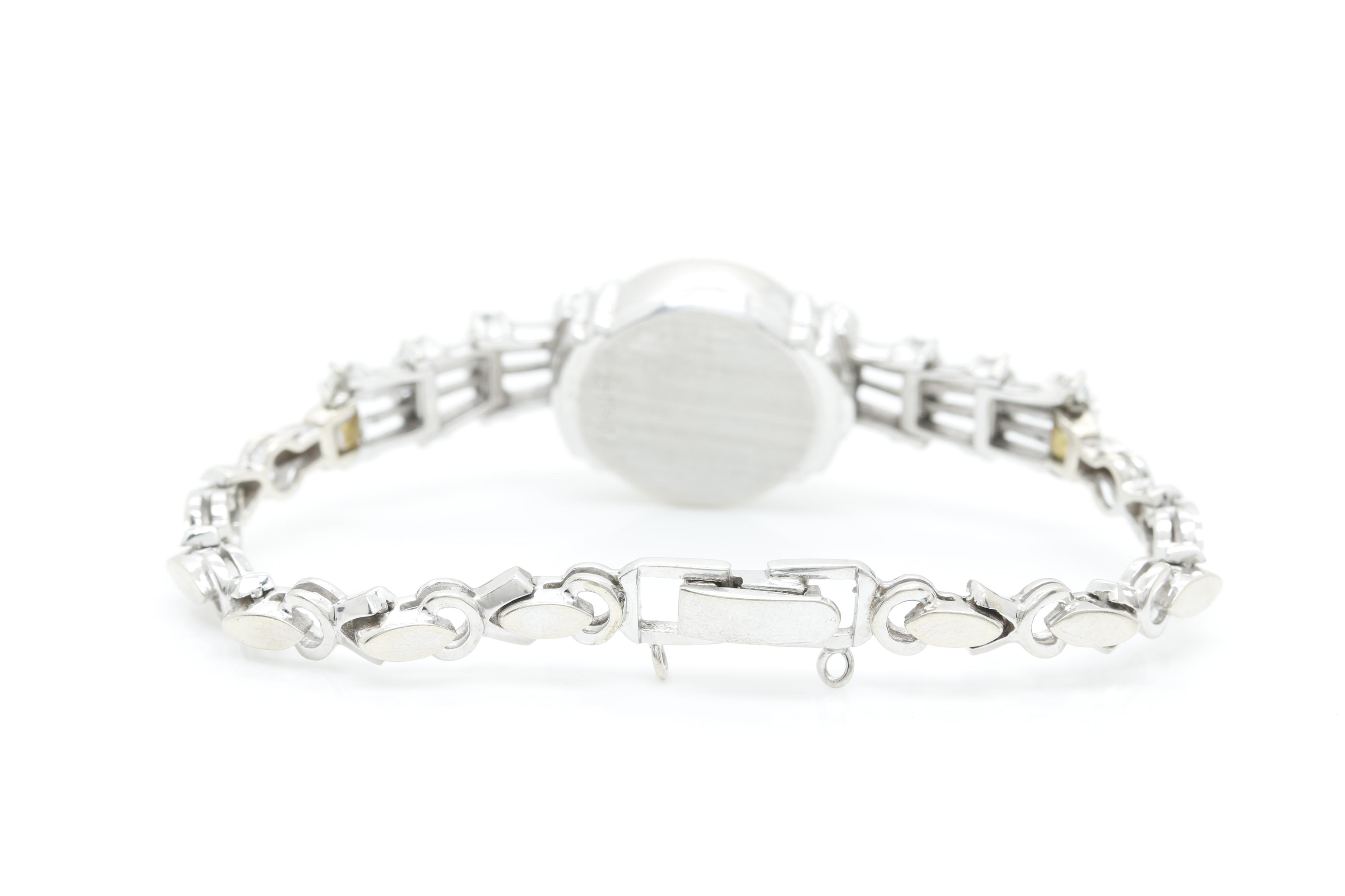 Vintage La Coultre 14K White Gold and Diamond Watch