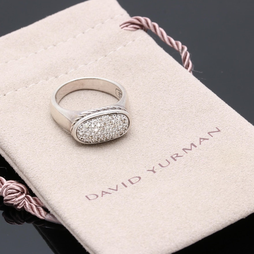David Yurman Sterling Silver Diamond Ring