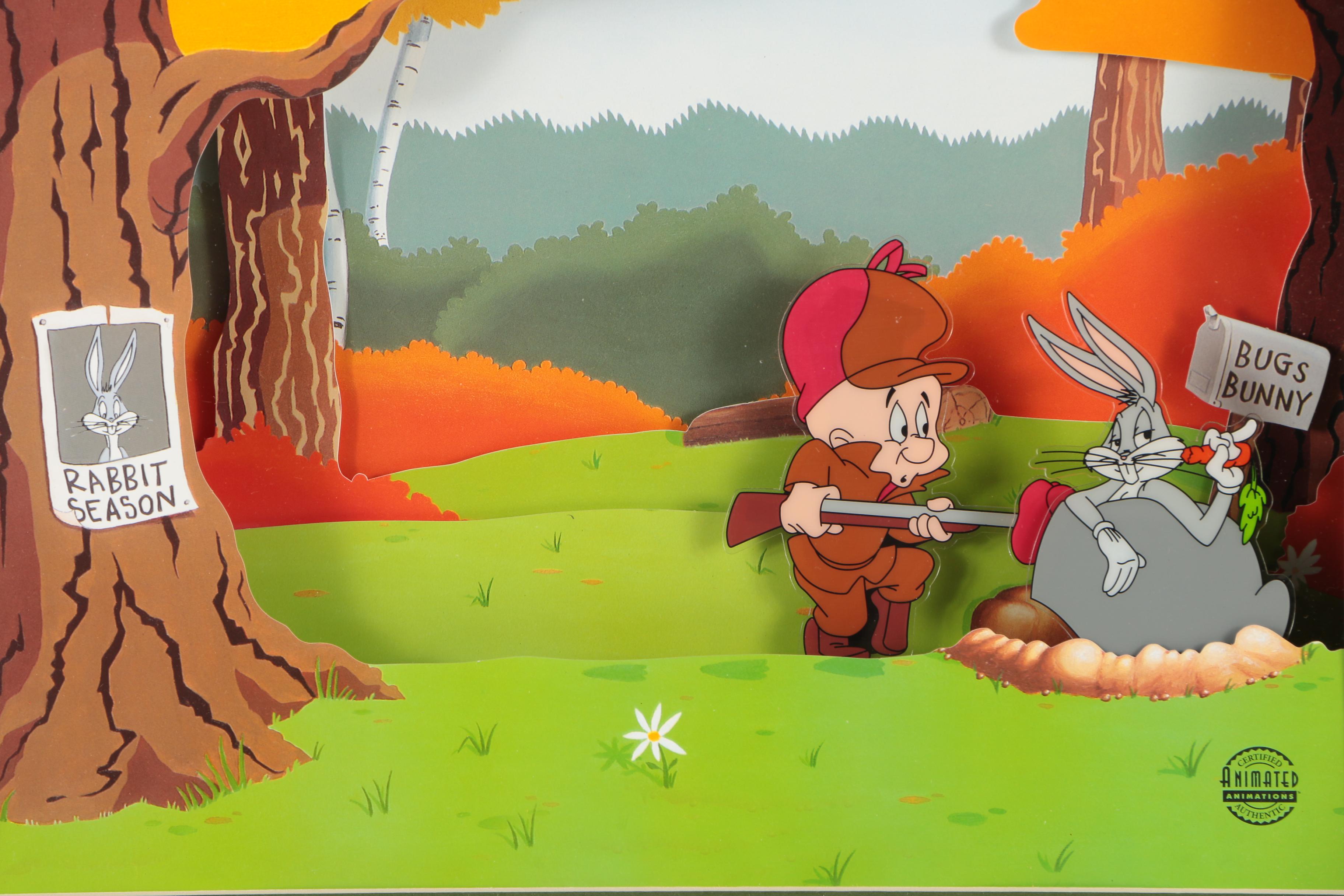 Bugs Bunny & Elmer Fudd Electronic Animation Cel "A Classic Confrontation"