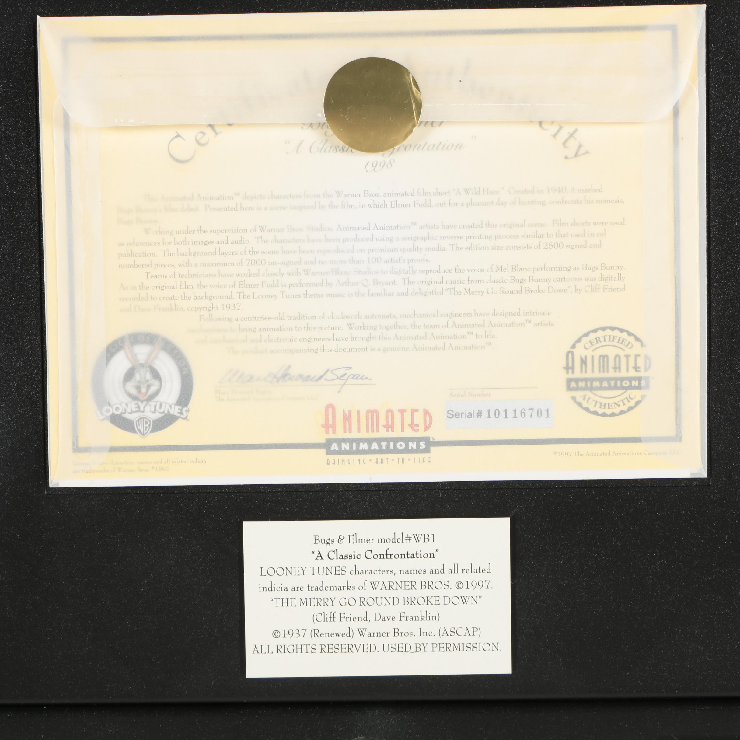 Bugs Bunny & Elmer Fudd Electronic Animation Cel "A Classic Confrontation"