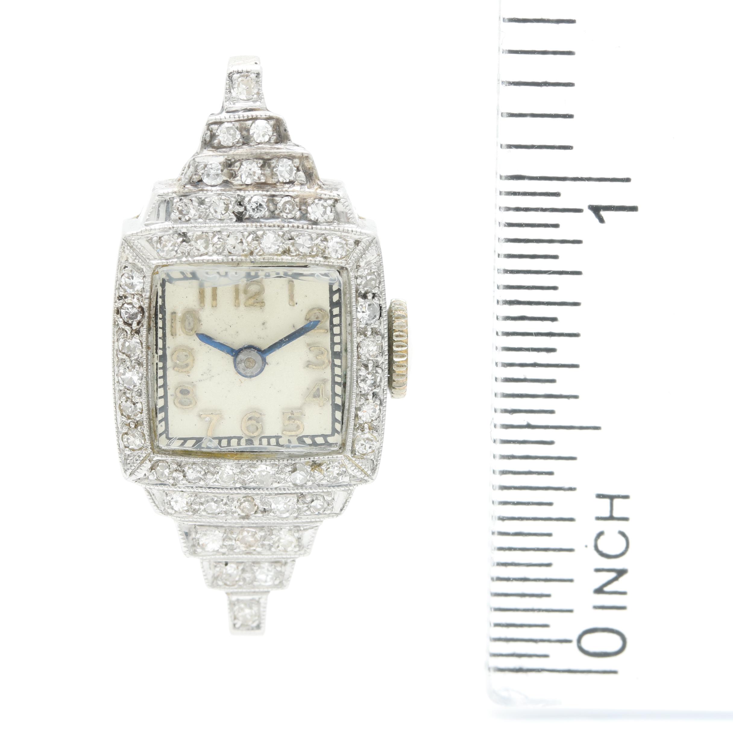 Vintage Raymond Watch Co. Platinum and Diamond Watch